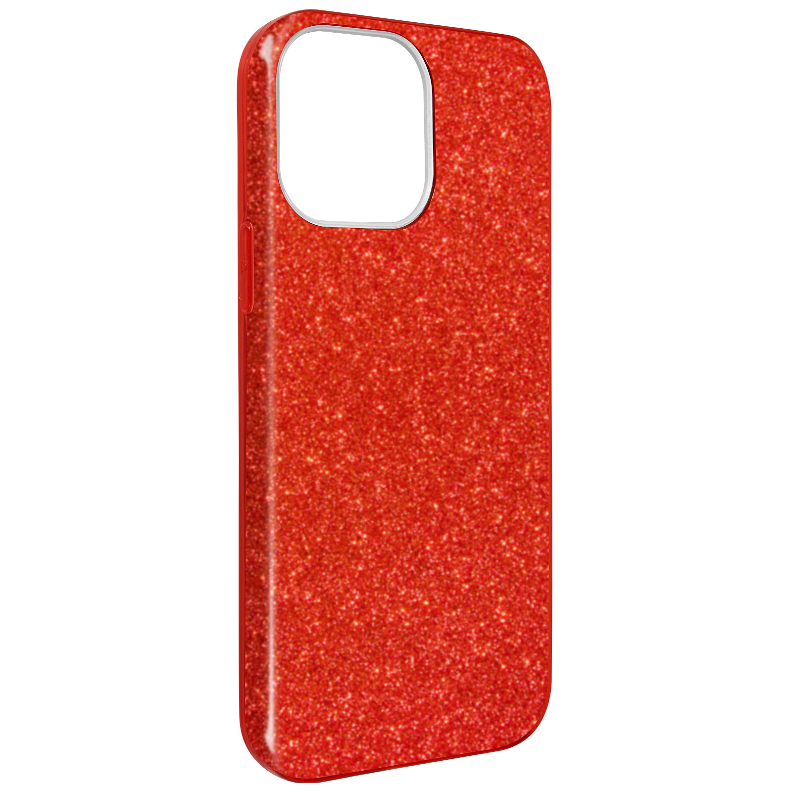 Avizar Coque pour iPhone 13 Design Paillette Amovible Silicone Rouge - Coque telephone Avizar
