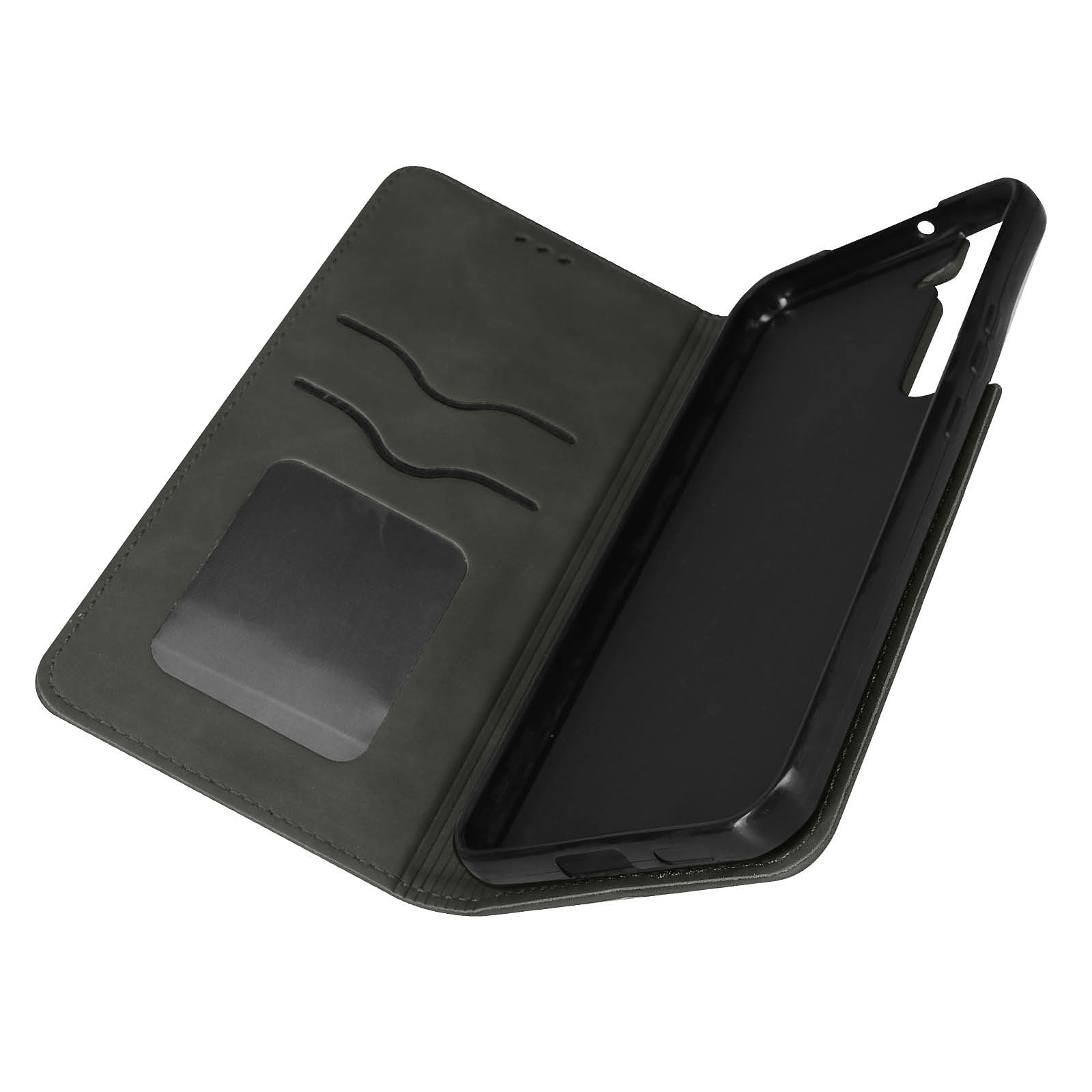 Avizar Etui Folio pour Samsung Galaxy S22 Plus Porte Carte Simili Cuir Daim gris - Coque telephone Avizar