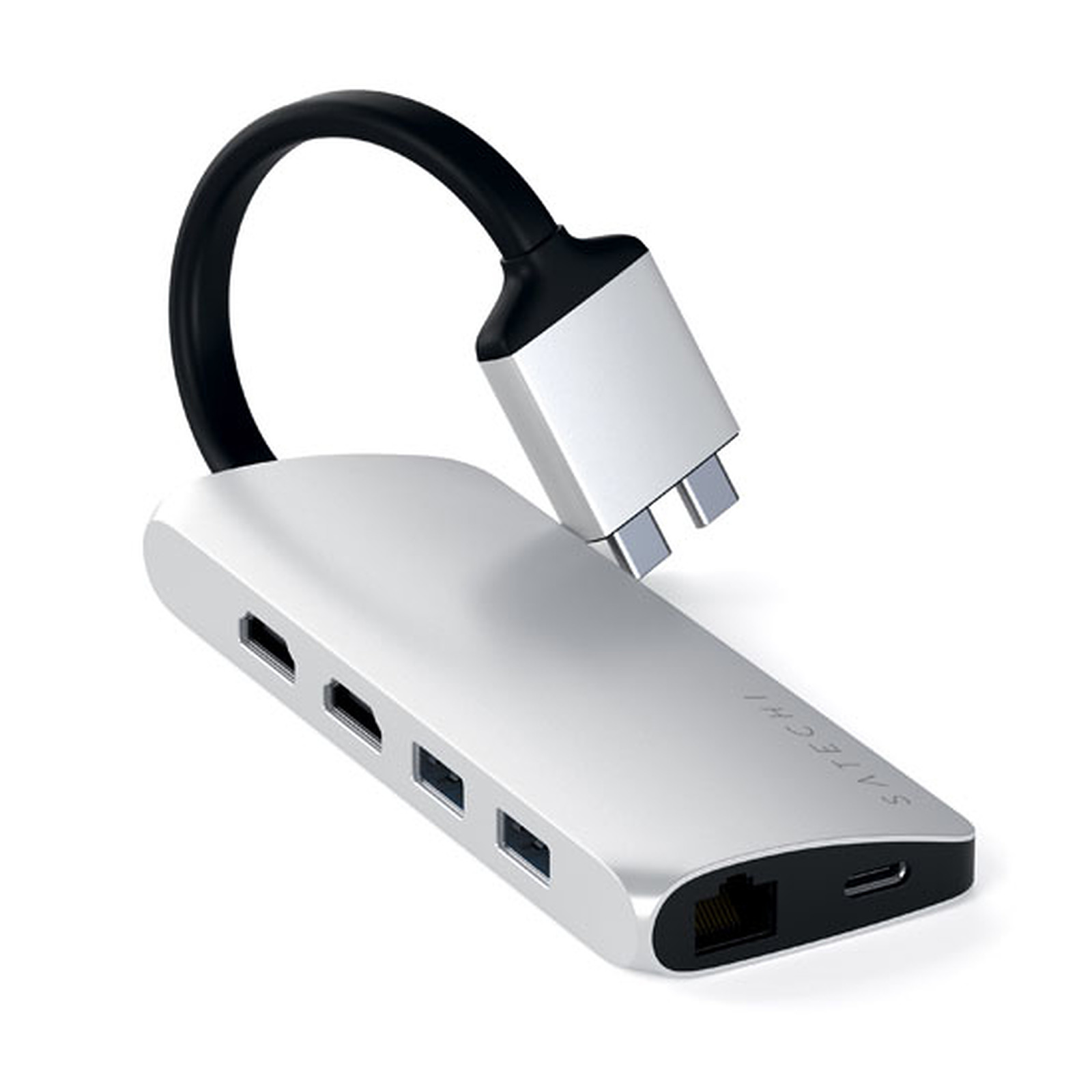 SATECHI Hub mutimedia 2xHDMI / 2x USB C Silver - Accessoires Apple Satechi