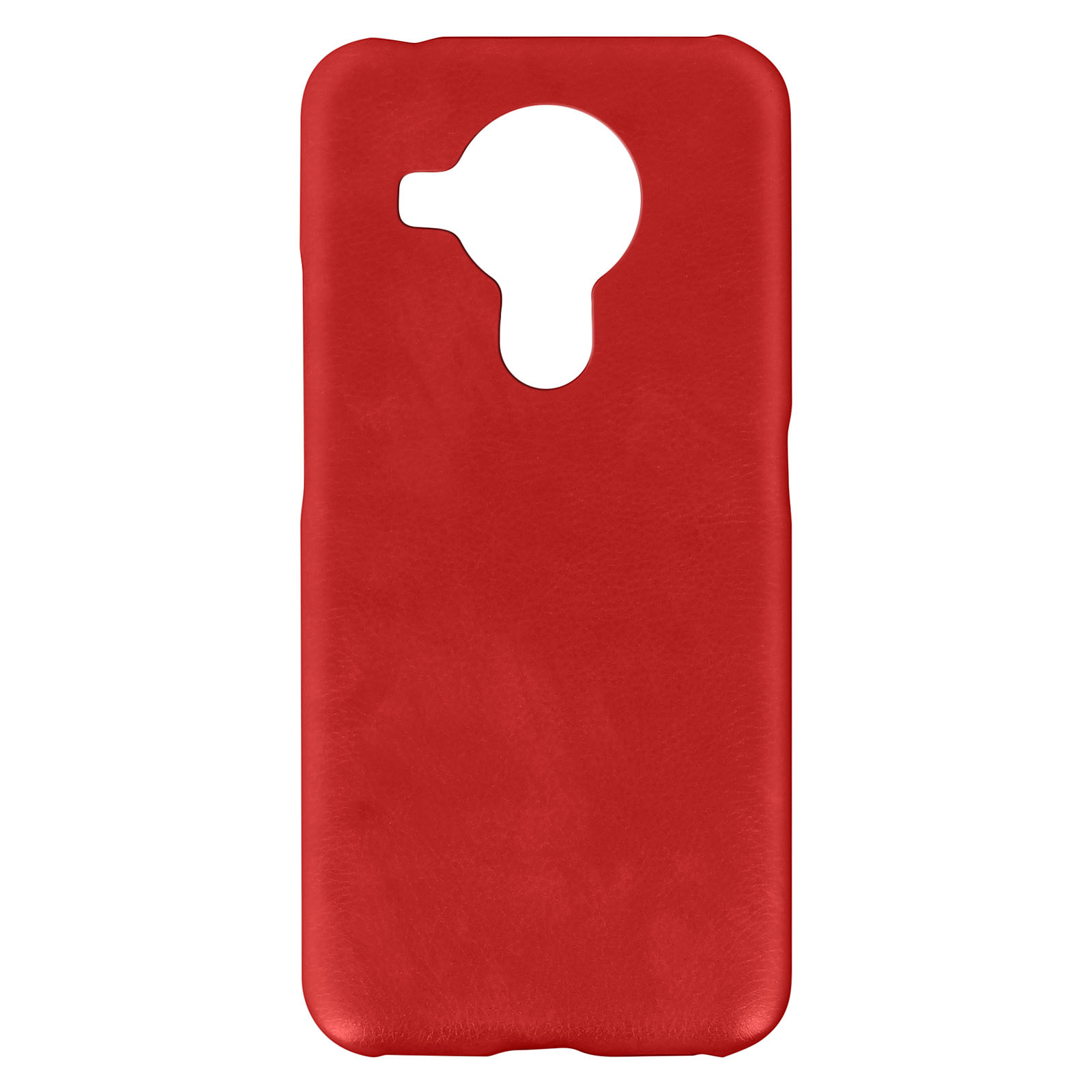 Avizar Coque pour Nokia 5.4 / 3.4 Protection Rigide Legère Aspect Cuir Vintage Rouge - Coque telephone Avizar