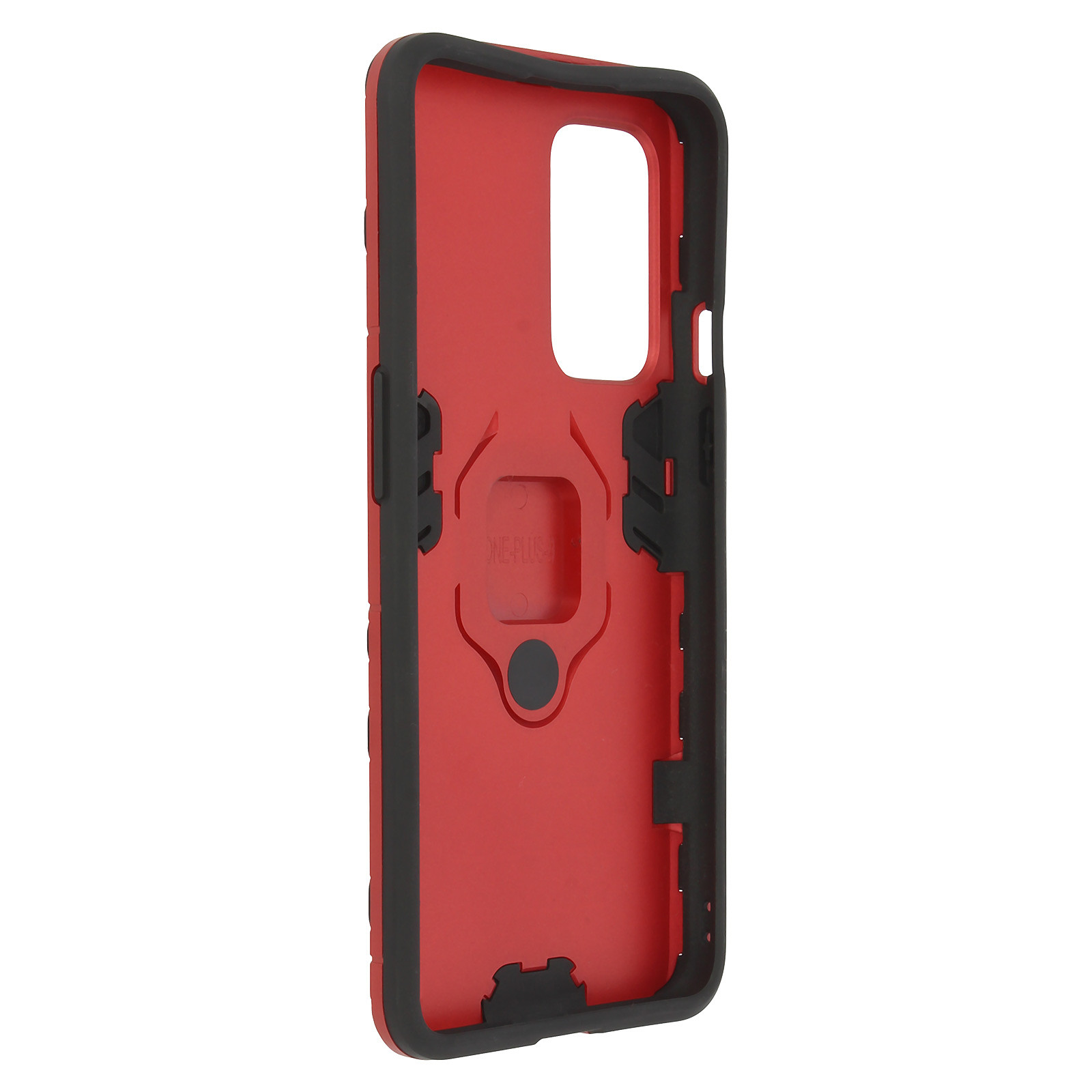 Avizar Coque pour OnePlus 9 Rigide Antichoc Bague Metallique Support Video Rouge - Coque telephone Avizar