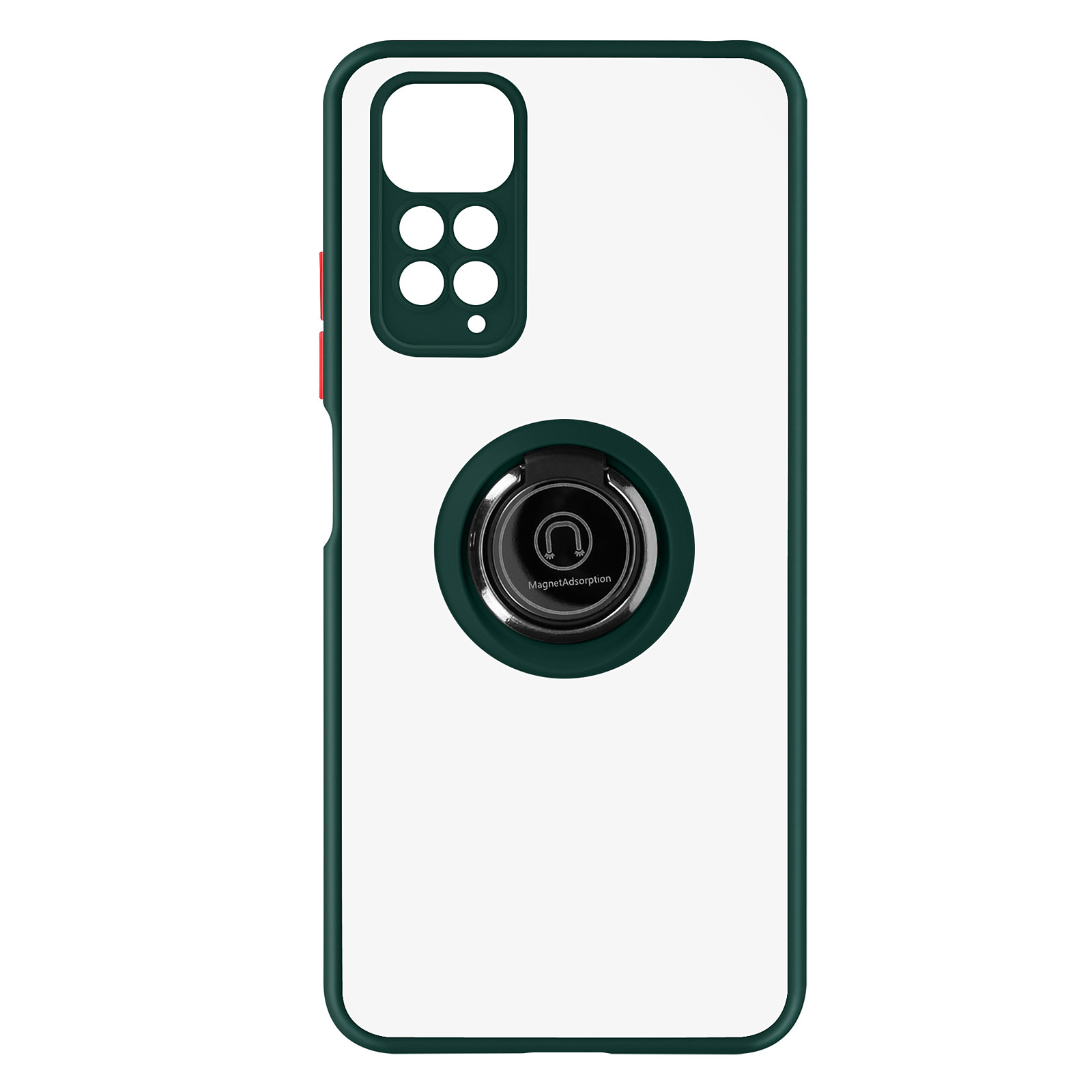 Avizar Coque pour Xiaomi Redmi Note 11 et 11s Bi-matière Bague Metallique Support Vert - Coque telephone Avizar