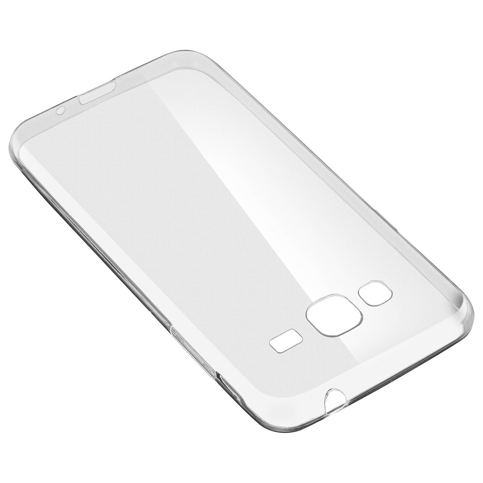 Avizar Coque Silicone Gel + Film Verre Trempe Samsung Galaxy J3 Transparent - Coque telephone Avizar