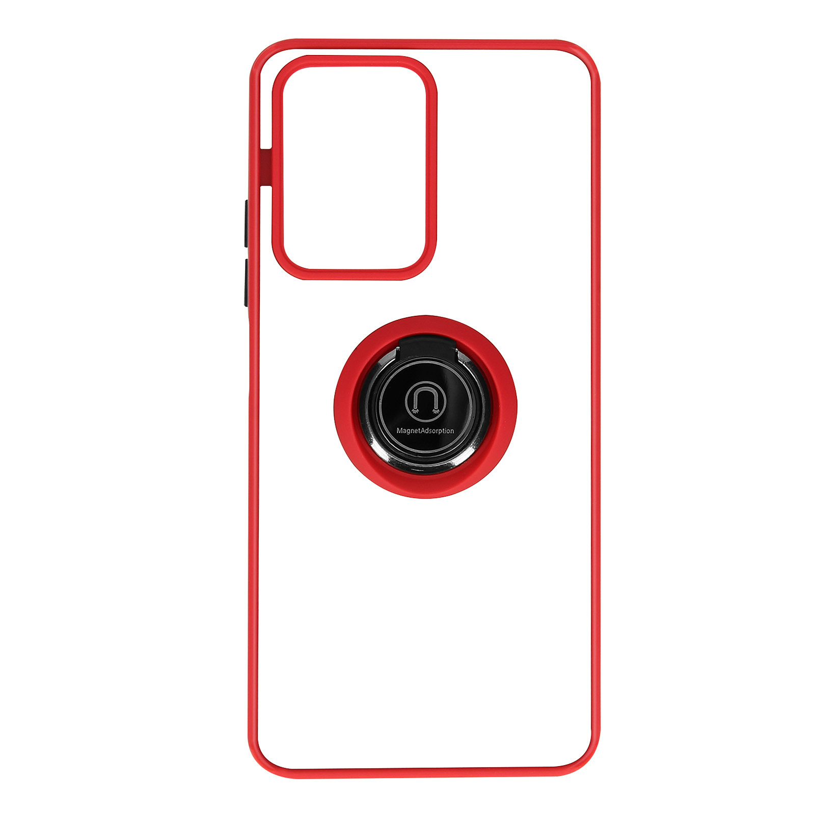 Avizar Coque pour Xiaomi 11T et 11T Pro Bi-matière Bague Metallique Support Video Rouge - Coque telephone Avizar
