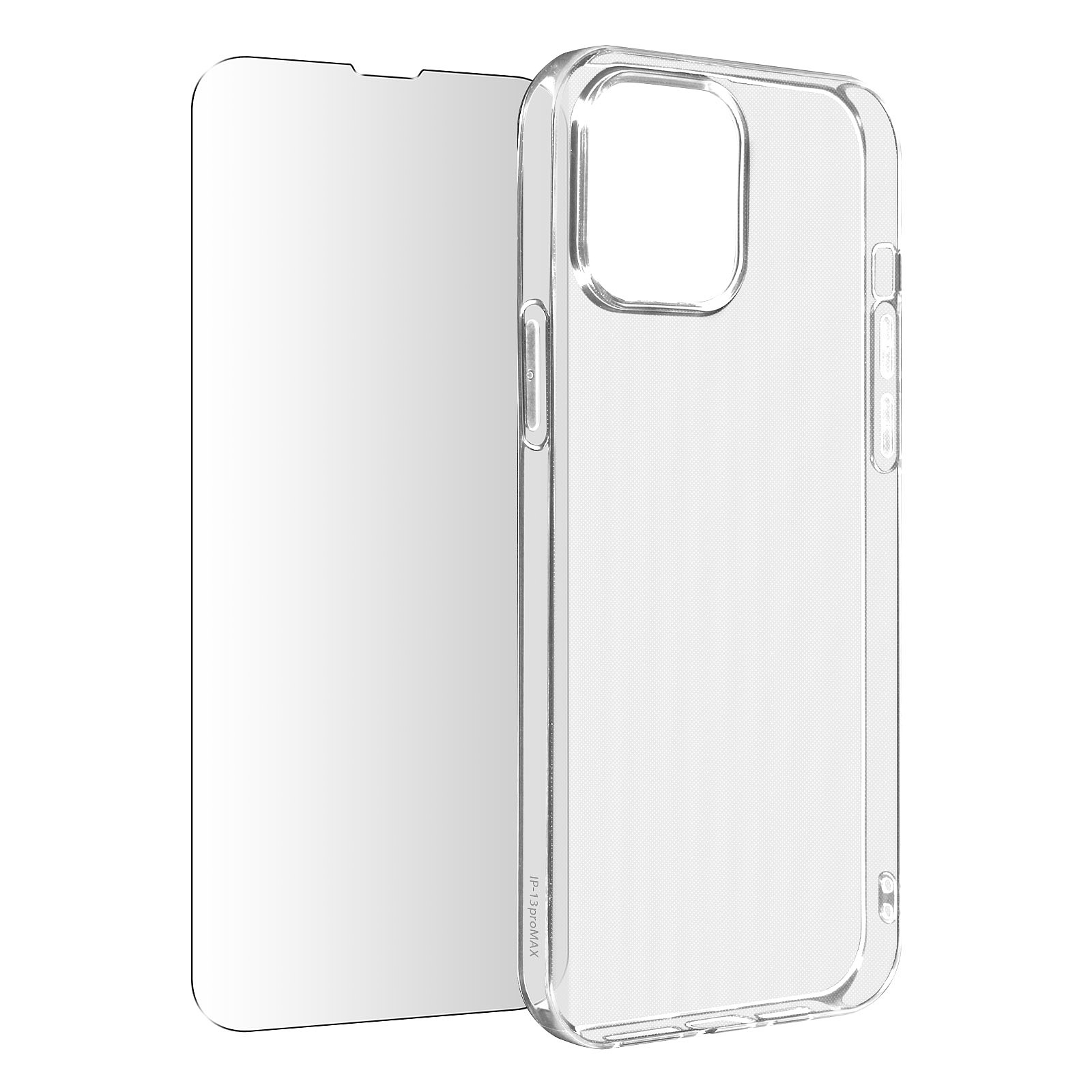 Avizar Coque pour iPhone 13 Mini Silicone Souple et Film Verre Trempe 9H Transparent - Coque telephone Avizar