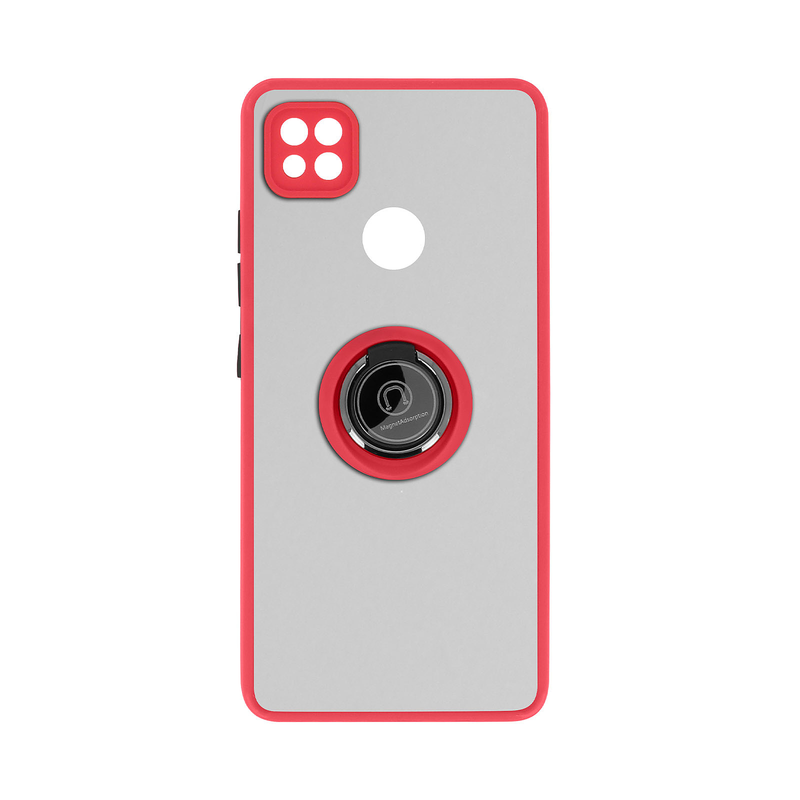 Avizar Coque pour Xiaomi Redmi 9C avec Bague Metallique Fonction Support Rouge - Coque telephone Avizar