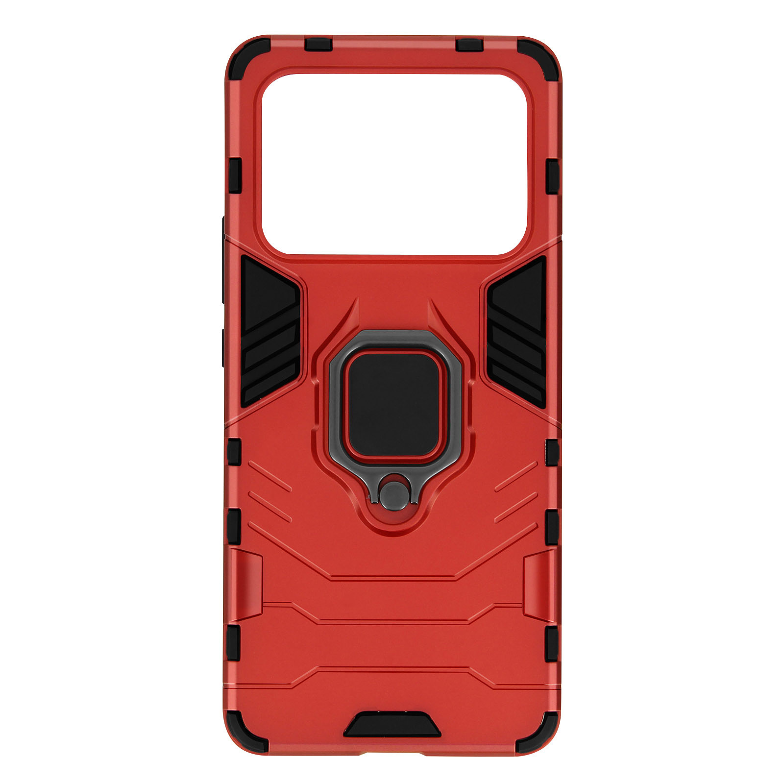 Avizar Coque pour Xiaomi Mi 11 Ultra Hybride Antichoc Bague Metallique Support Rouge - Coque telephone Avizar