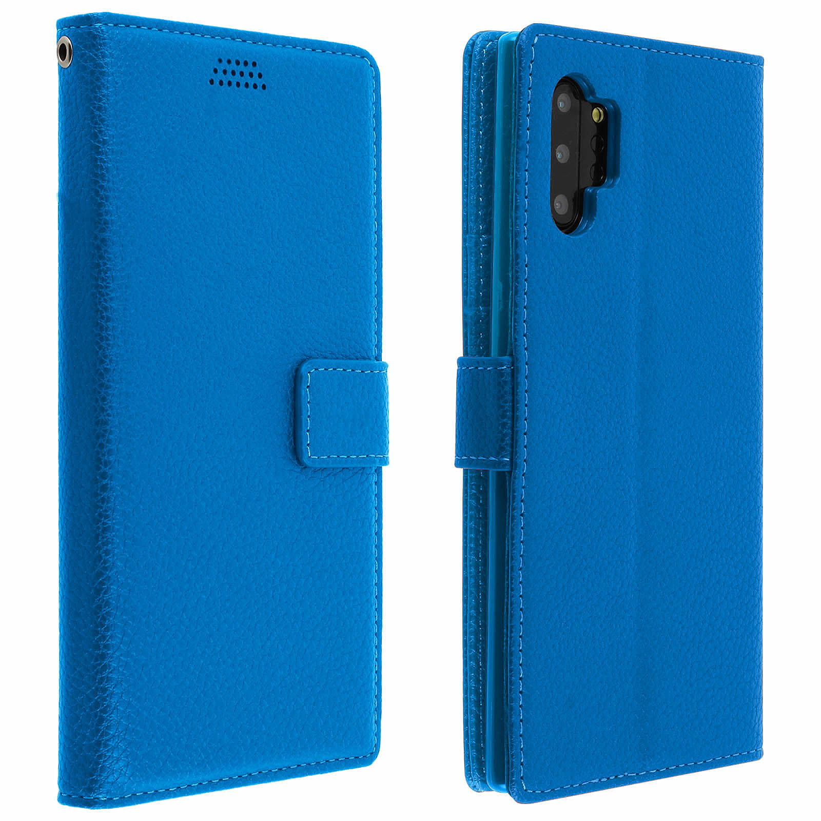 Avizar Etui folio Bleu aco-cuir pour Samsung Galaxy Note 10 - Coque telephone Avizar