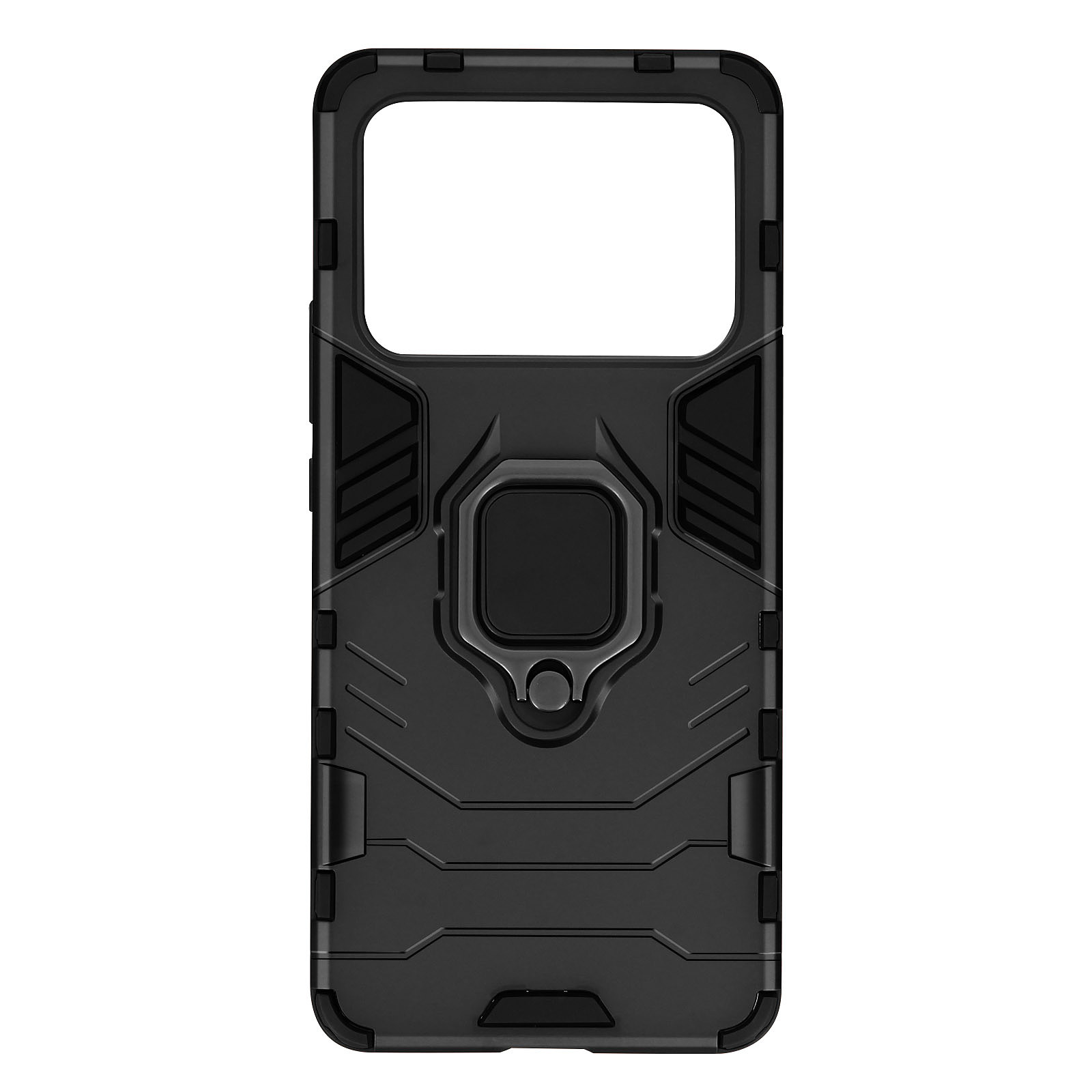 Avizar Coque pour Xiaomi Mi 11 Ultra Hybride Antichoc Bague Metallique Support Noir - Coque telephone Avizar