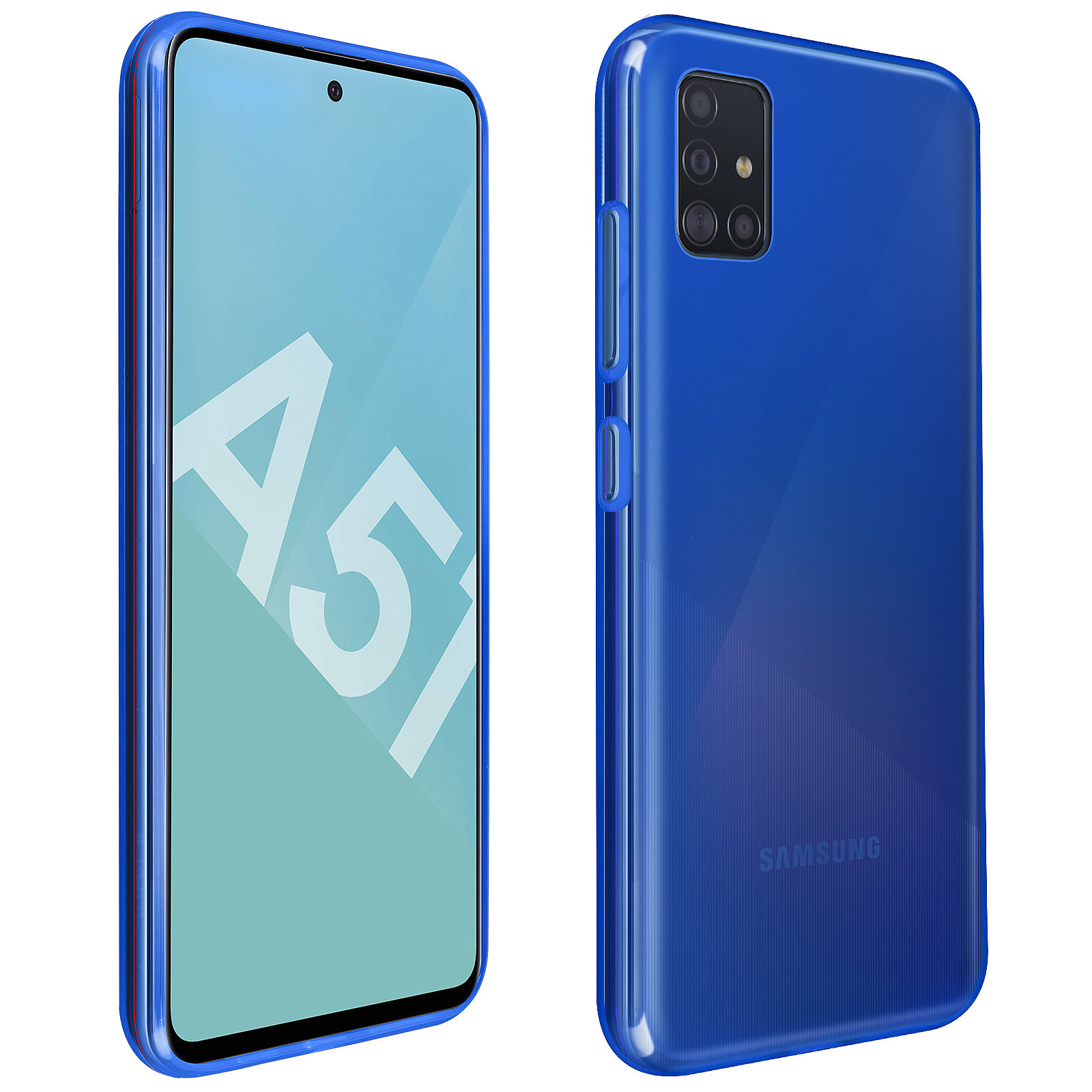 Avizar Coque pour Samsung Galaxy A51 Silicone Gel Flexible Resistant Ultra fine Bleu - Coque telephone Avizar