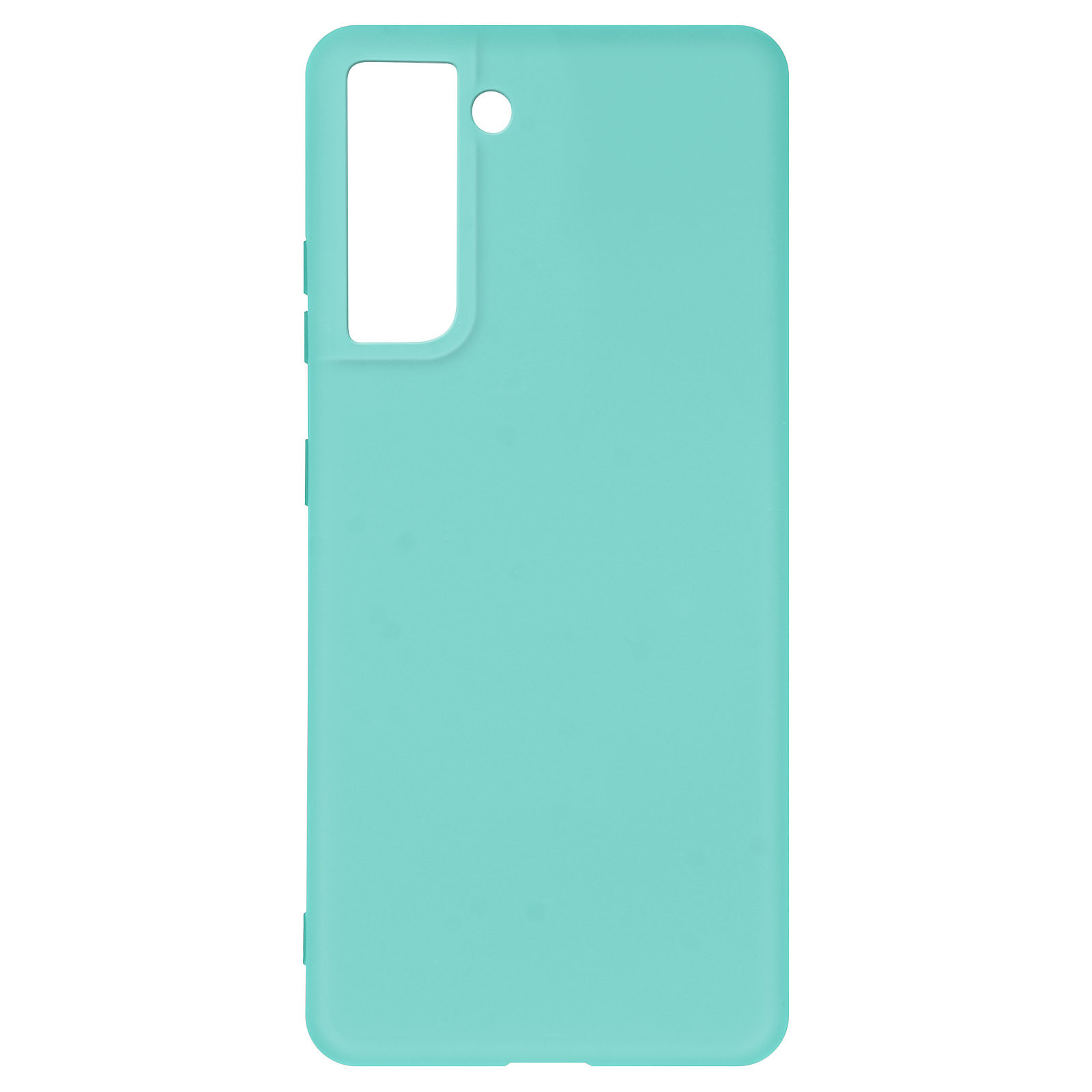 Avizar Coque pour Samsung Galaxy S21 Silicone Souple Finition Soft Touch Compatible QI Turquoise - Coque telephone Avizar
