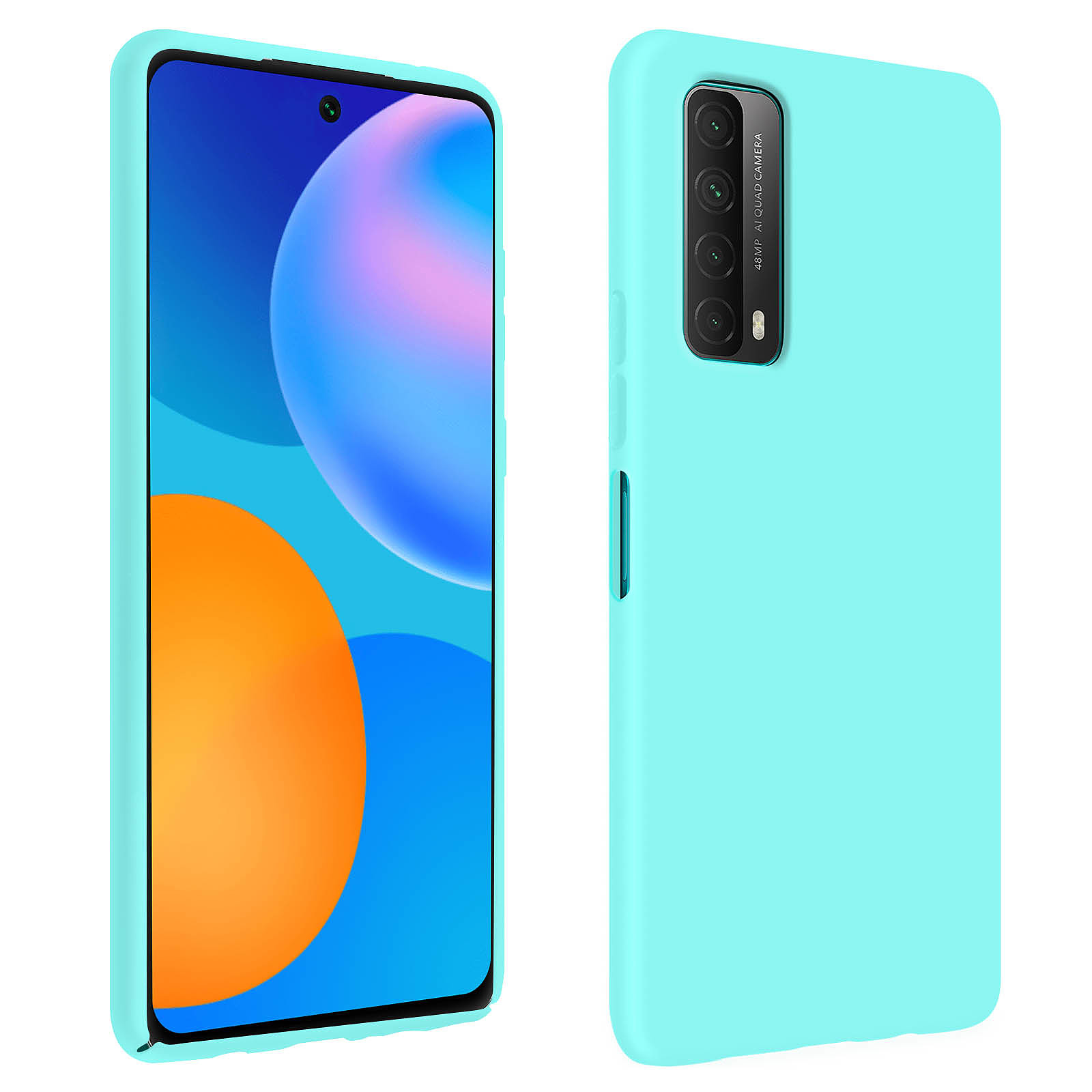 Avizar Coque pour Huawei P smart 2021 Silicone Gel Souple Finition Soft Touch Turquoise - Coque telephone Avizar