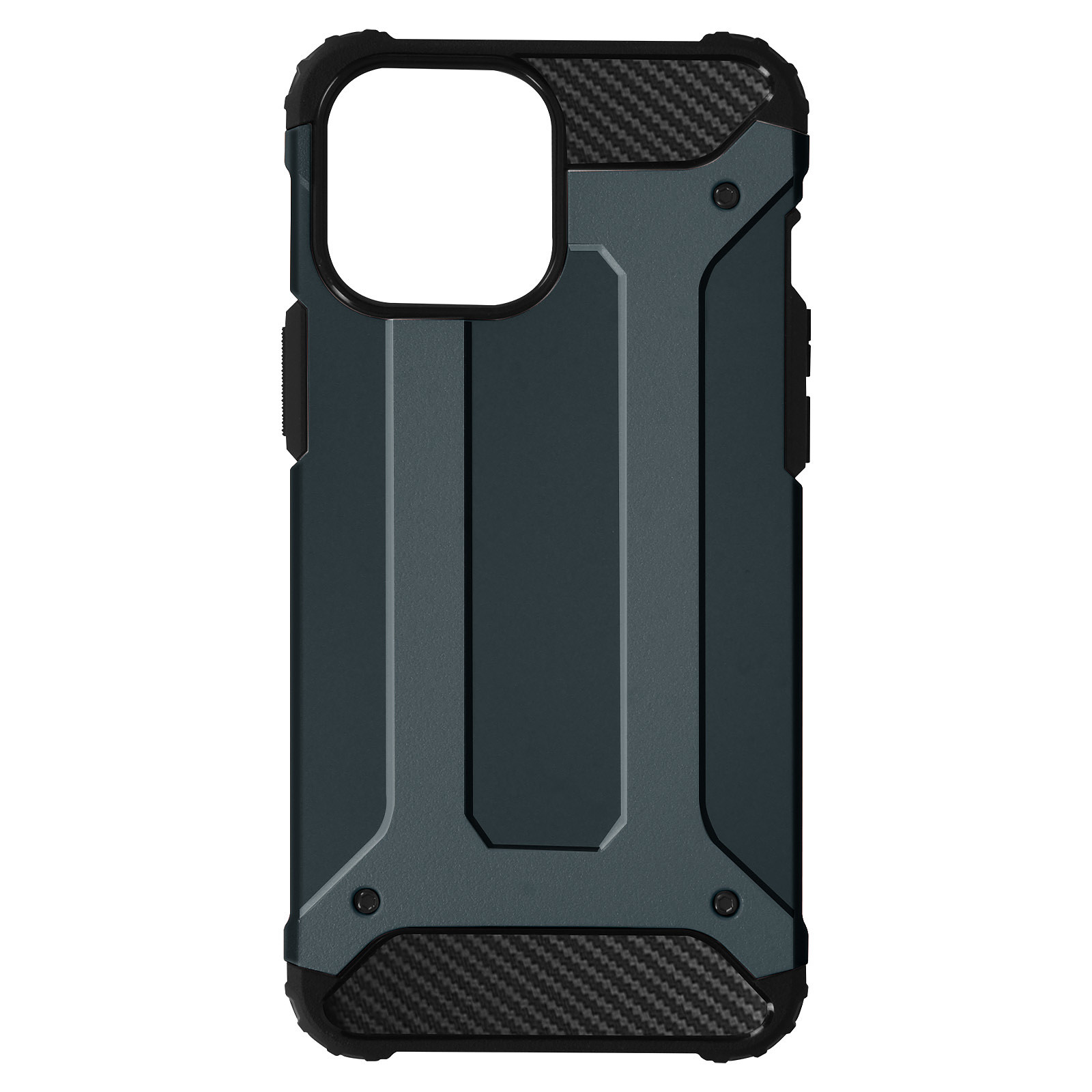 Avizar Coque pour iPhone 13 Design Relief Bi-matière Anti-chute Defender II Bleu - Coque telephone Avizar
