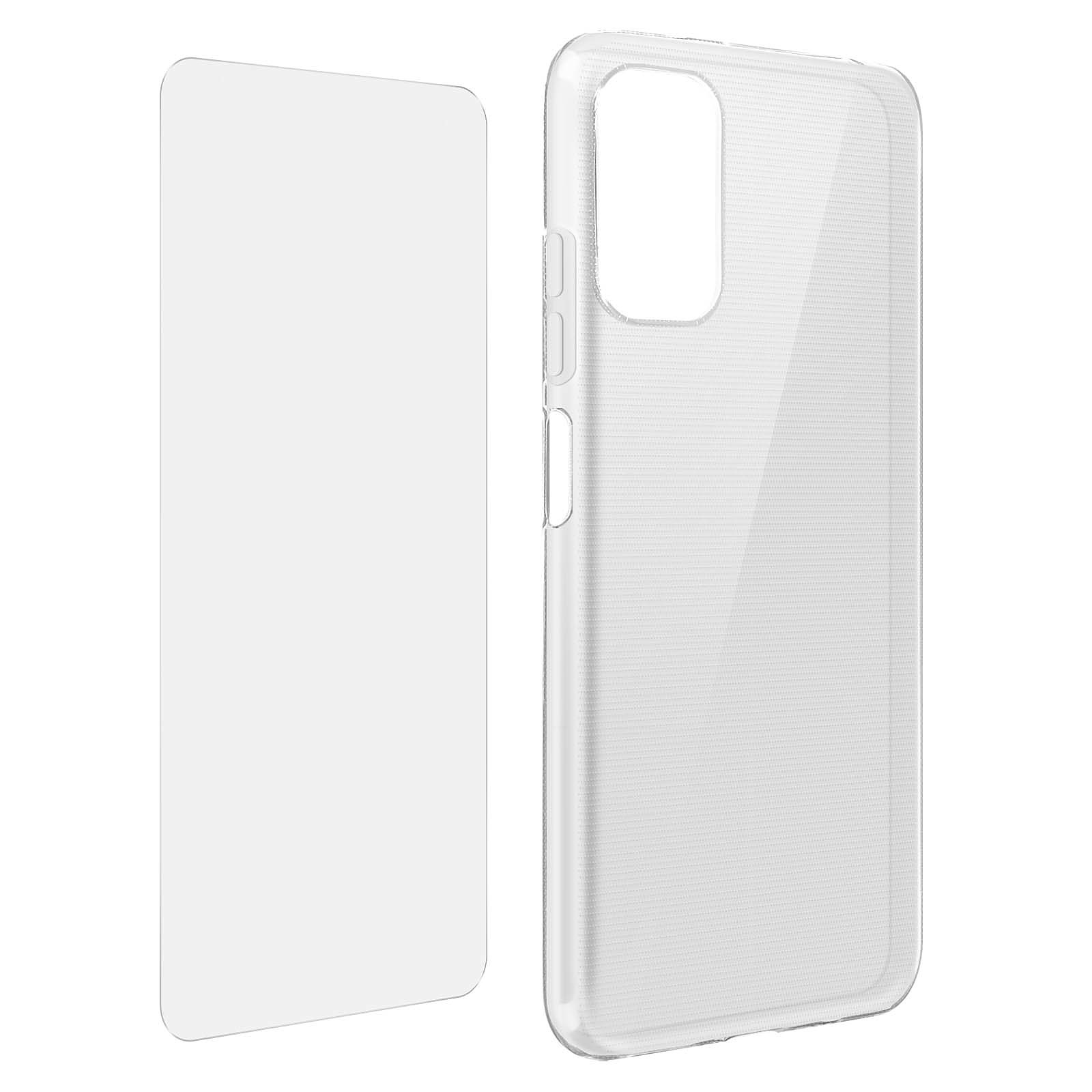 Avizar Coque pour Xiaomi Redmi Note 10 5G et Xiaomi Poco M3 Pro Souple et Film Verre Trempe Durete 9H Transparent - Coque telephone Avizar