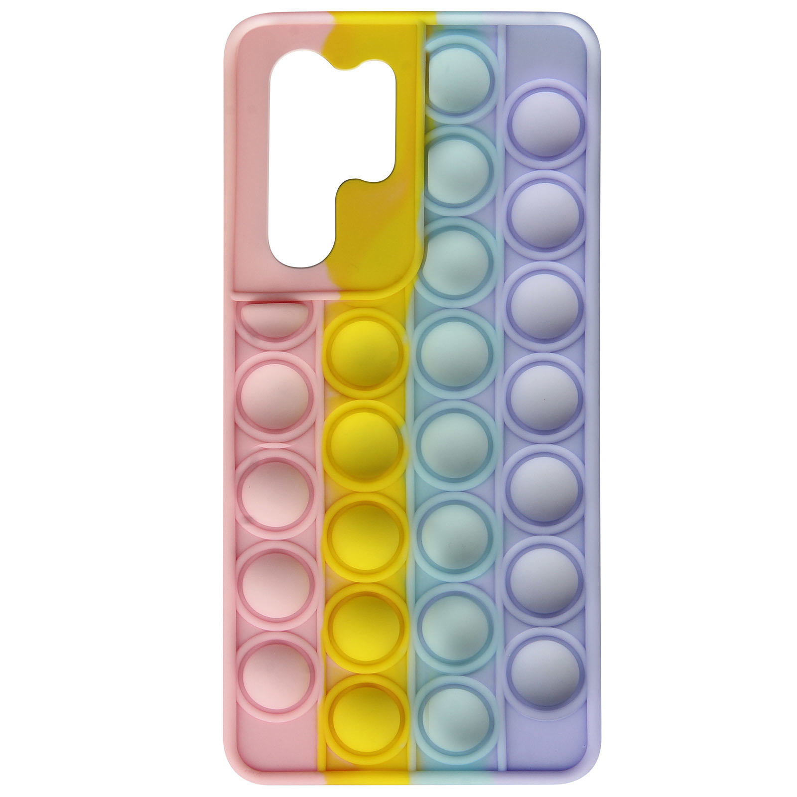 Avizar Coque pour Samsung Galaxy S21 Ultra Silicone Souple Anti-stress Bubble pop Fidget Toy Multicolore - Coque telephone Avizar