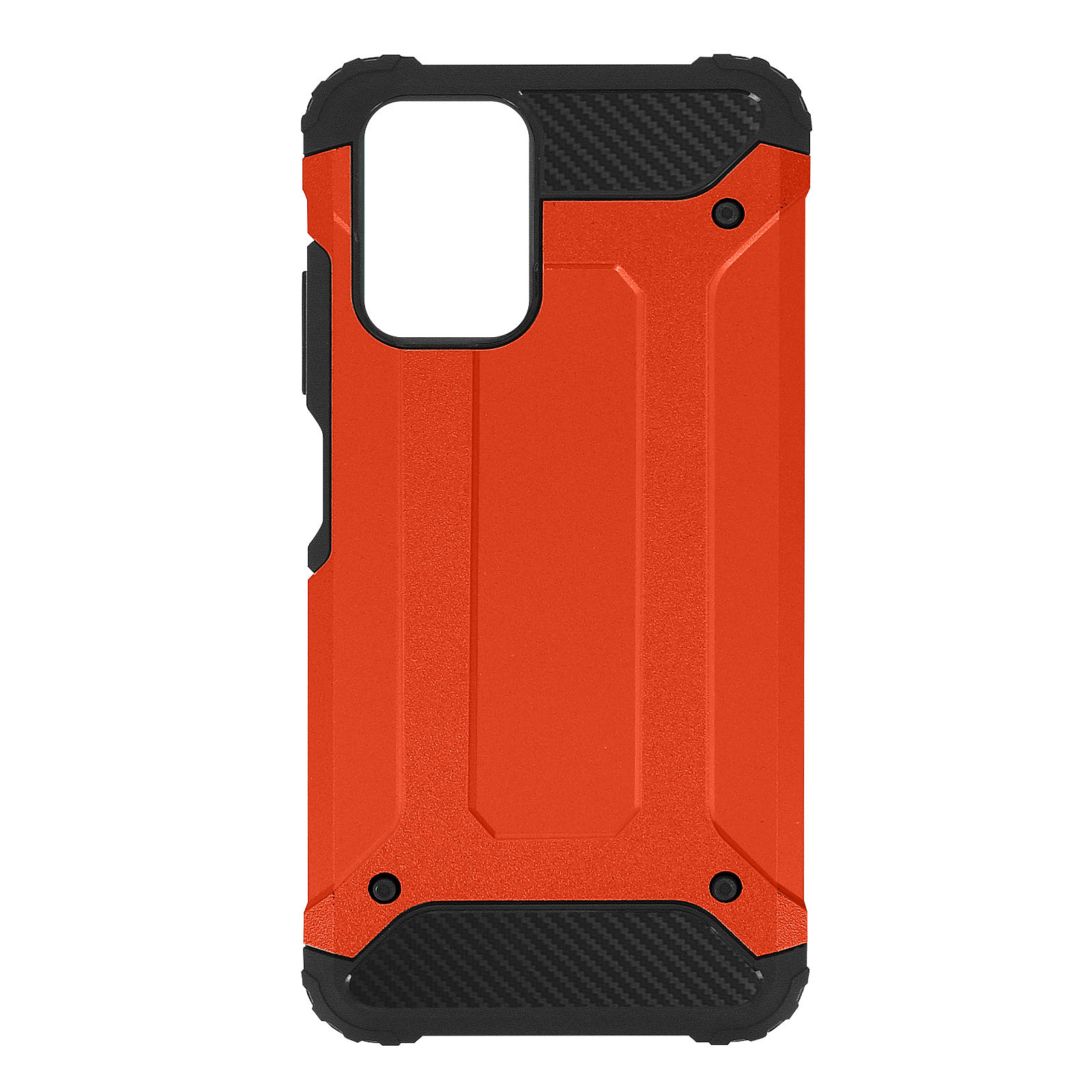 Avizar Coque pour Xiaomi Redmi Note 10s et Note 10 Design Relief Bi-matière Anti-chute Defender II Rouge orange - Coque telephone Avizar