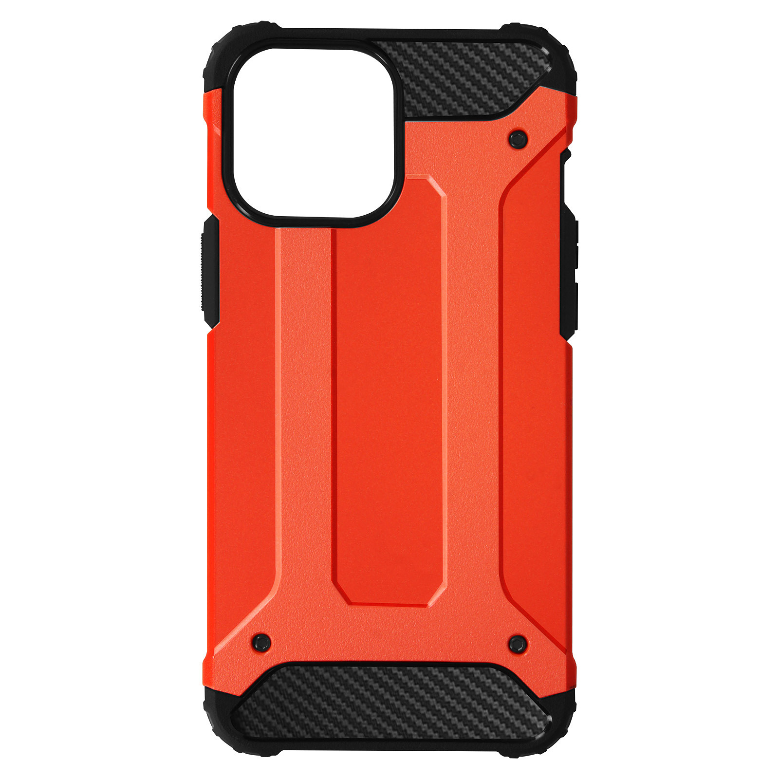 Avizar Coque pour iPhone 13 Pro Max Design Relief Bi-matière Anti-chute Defender II Rouge - Coque telephone Avizar