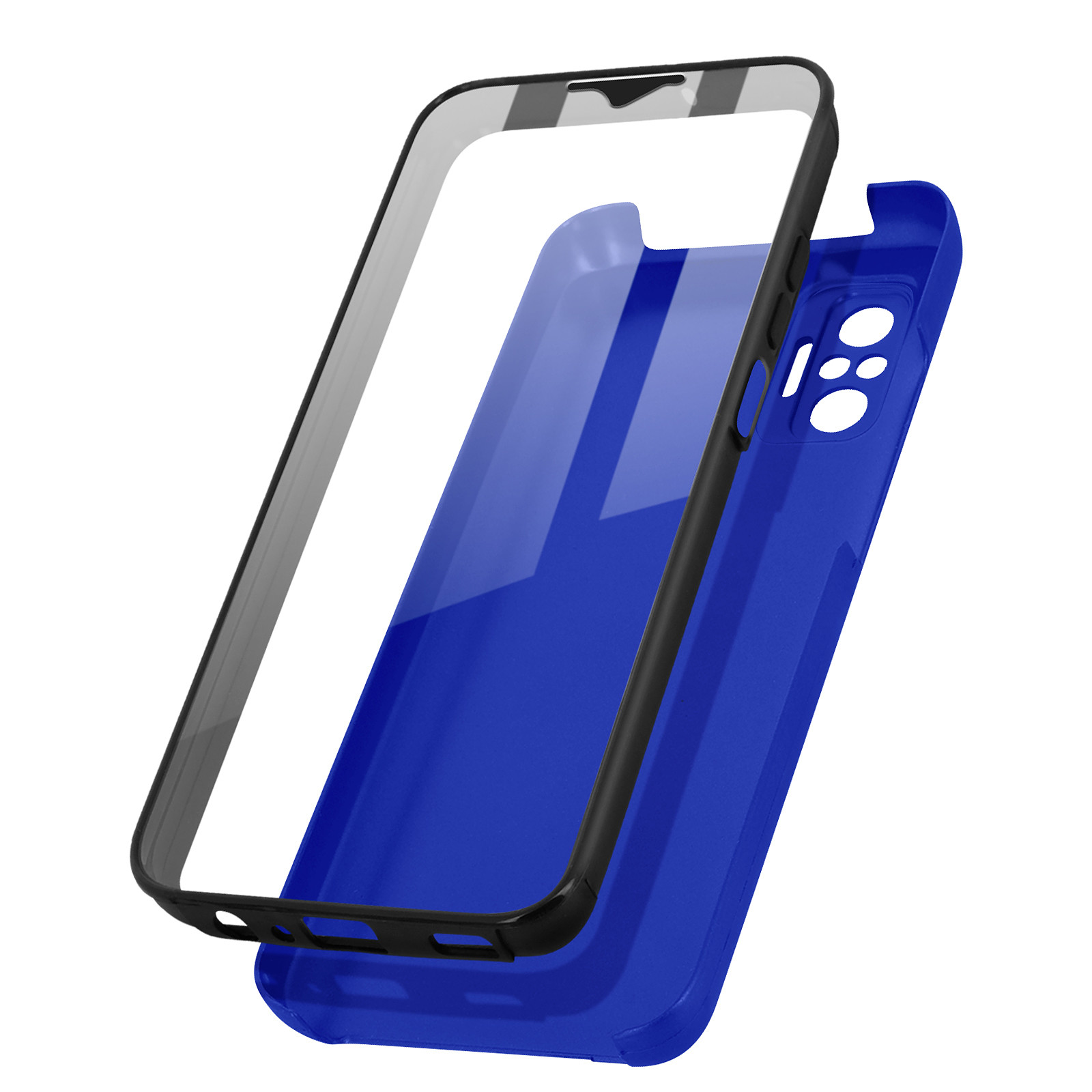 Avizar Coque pour Xiaomi Redmi Note 10 Pro Arrière Rigide et Avant Souple Antichoc Bleu - Coque telephone Avizar