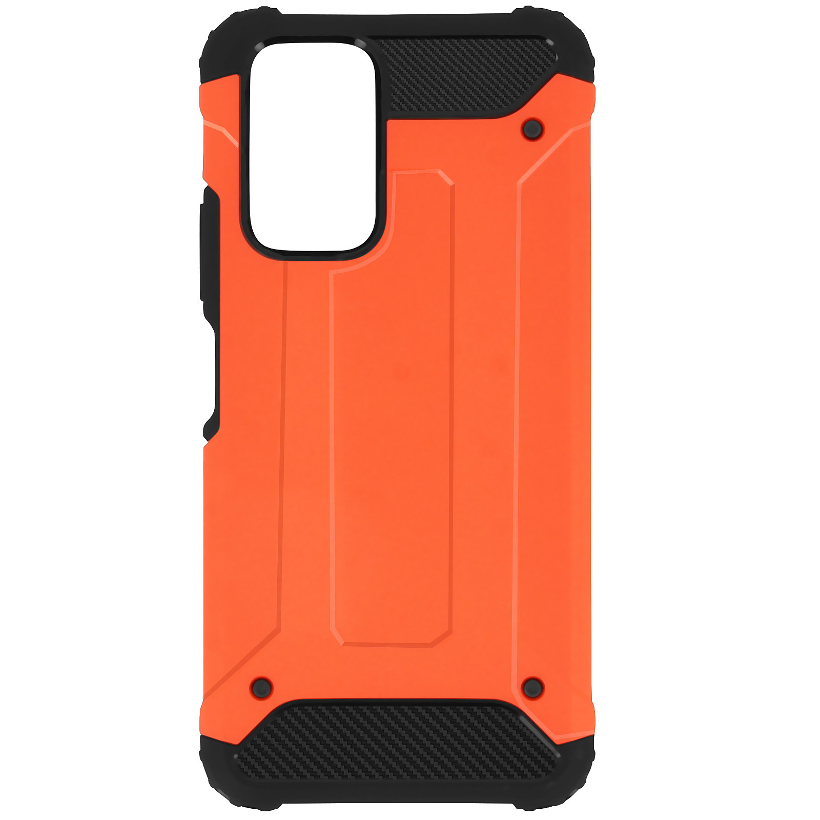 Avizar Coque pour Xiaomi Redmi Note 10 Pro Design Relief Bi-matière Anti-chute Defender II orange - Coque telephone Avizar