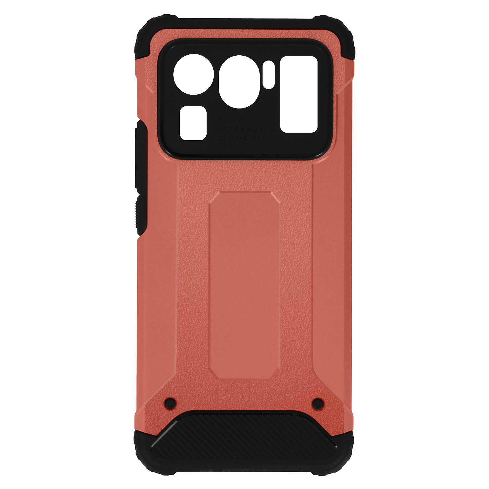 Avizar Coque pour Xiaomi Mi 11 Ultra Design Relief Bi-matière Anti-chute Defender II Rose champagne - Coque telephone Avizar