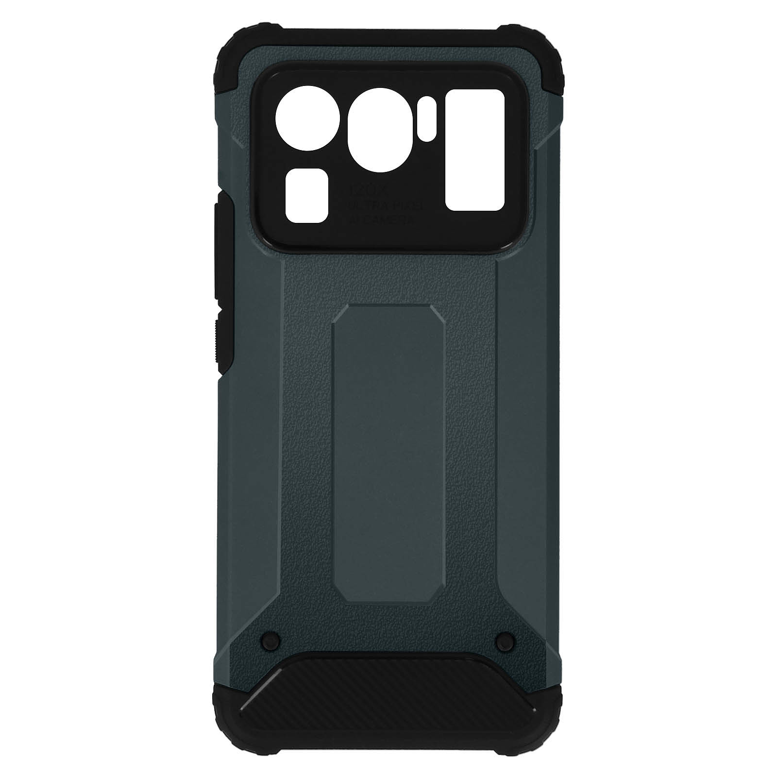 Avizar Coque pour Xiaomi Mi 11 Ultra Design Relief Bi-matière Anti-chute Defender II Bleu Nuit - Coque telephone Avizar