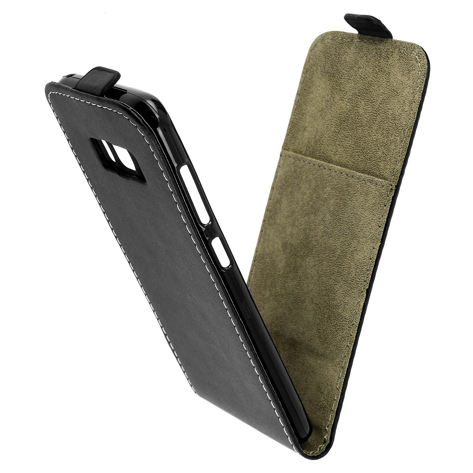 Avizar Etui a  rabat vertical Noir Samsung Galaxy S8 - Porte-carte integre - Coque telephone Avizar