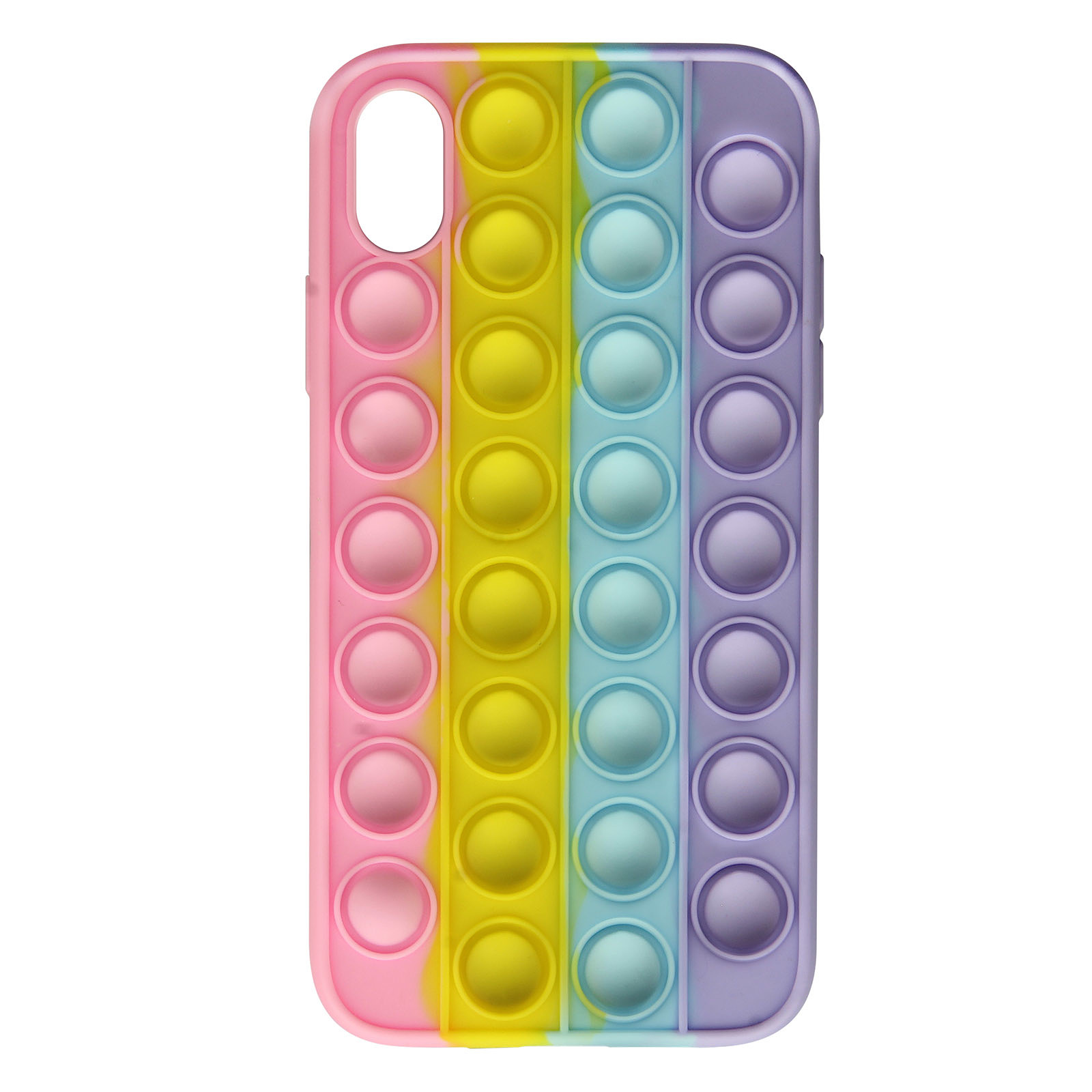 Avizar Coque pour iPhone XR Silicone Souple Anti-stress Bubble pop Fidget Toy Multicolore - Coque telephone Avizar