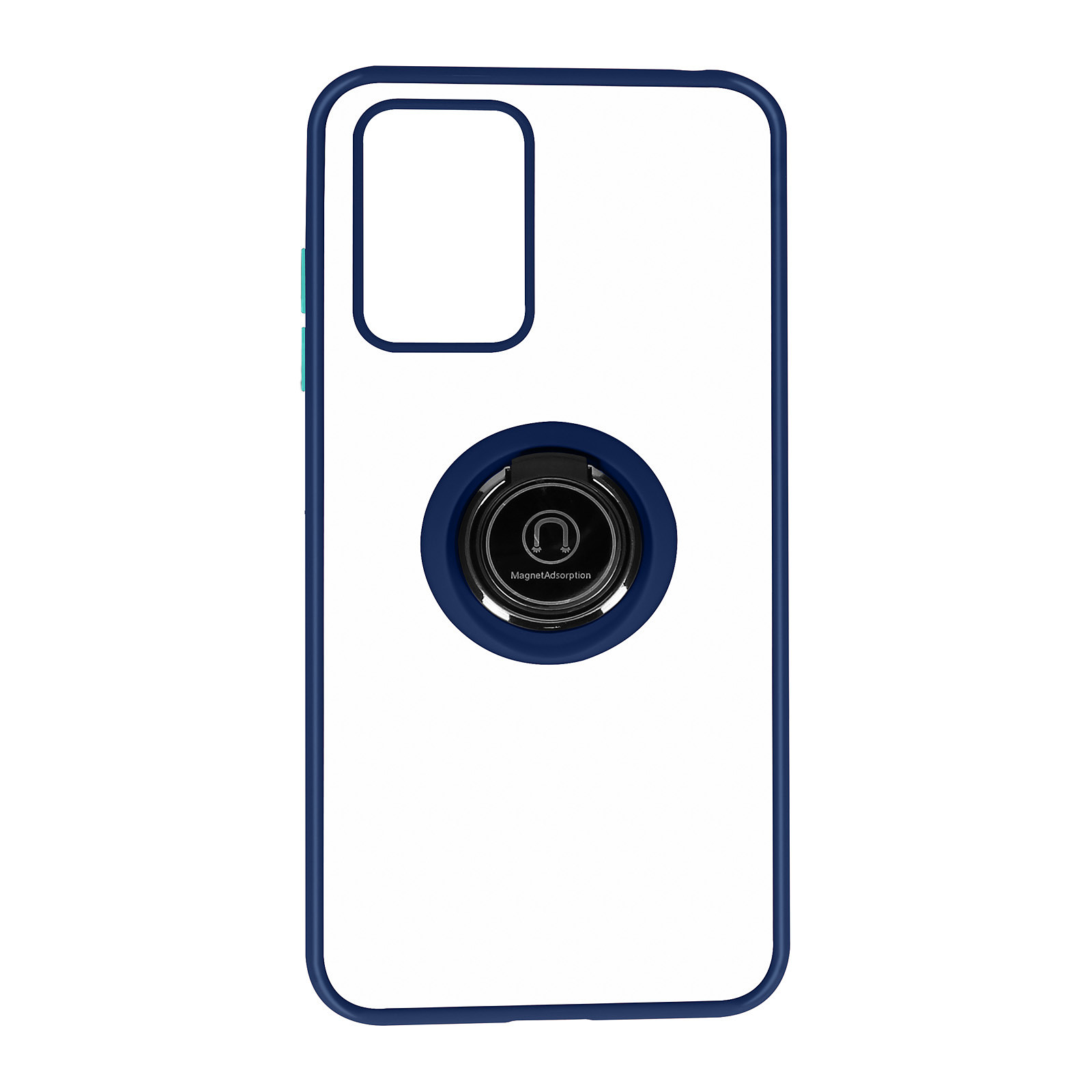 Avizar Coque pour Xiaomi Redmi 10 Bi-matière Bague Metallique Support Video Bleu - Coque telephone Avizar