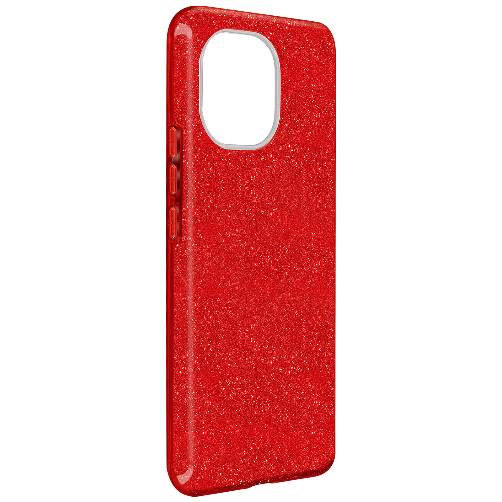 Avizar Coque pour Xiaomi Mi 11 5G Design Paillette Amovible Silicone Rouge - Coque telephone Avizar