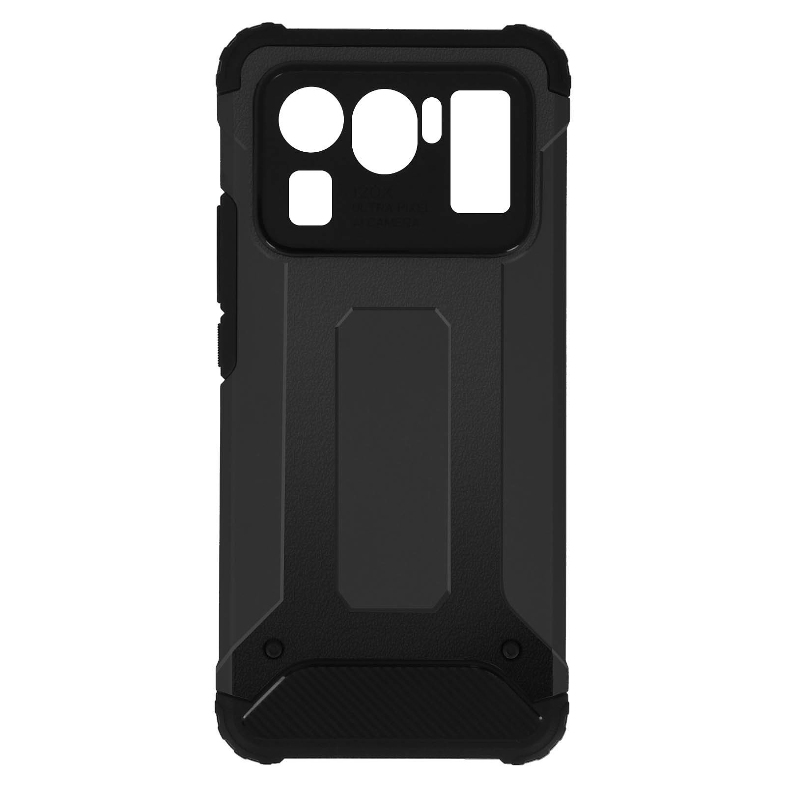 Avizar Coque pour Xiaomi Mi 11 Ultra Design Relief Bi-matière Anti-chute Defender II Noir - Coque telephone Avizar