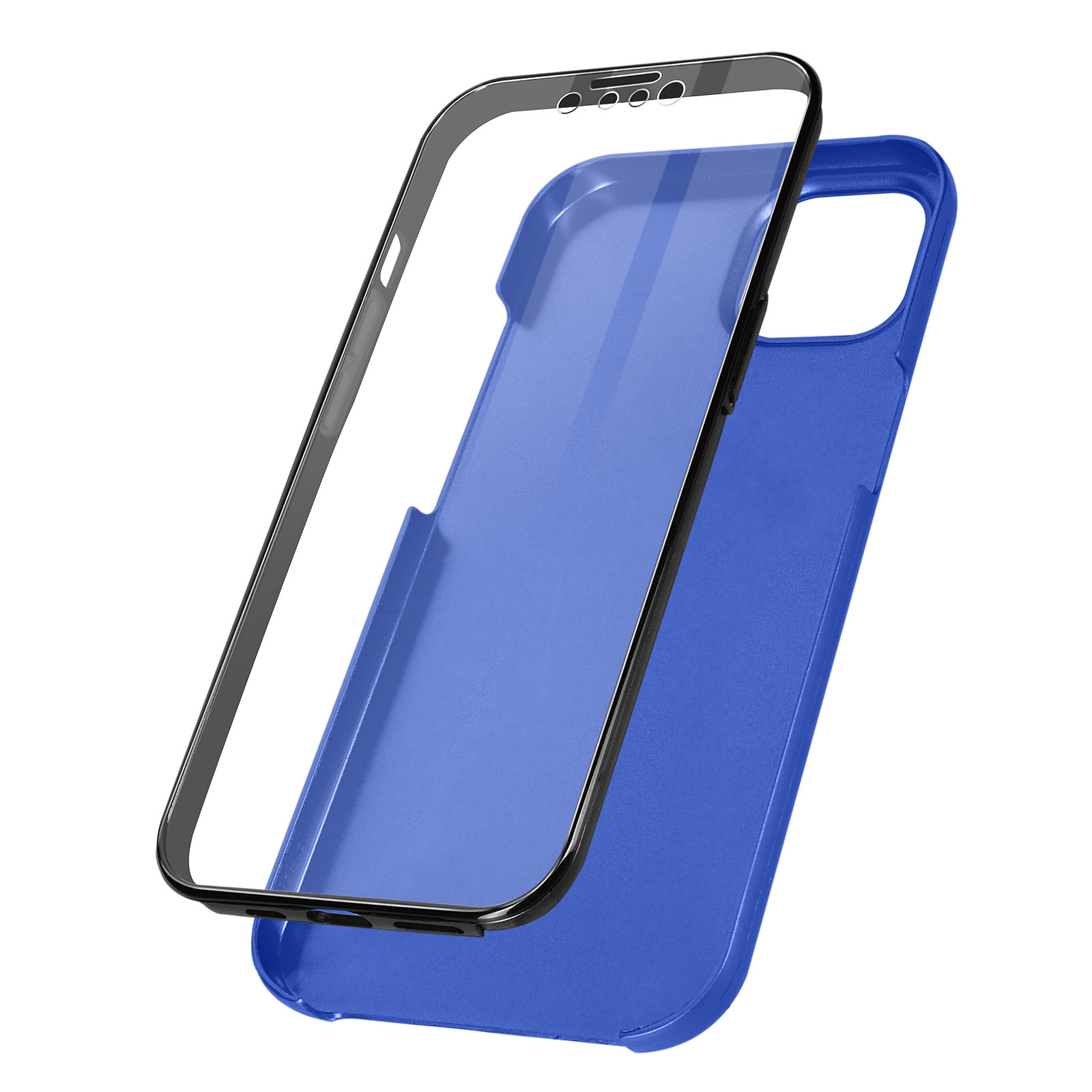 Avizar Coque pour iPhone 13 Intègrale Arrière Rigide Bleu et Avant Souple Transparent - Coque telephone Avizar