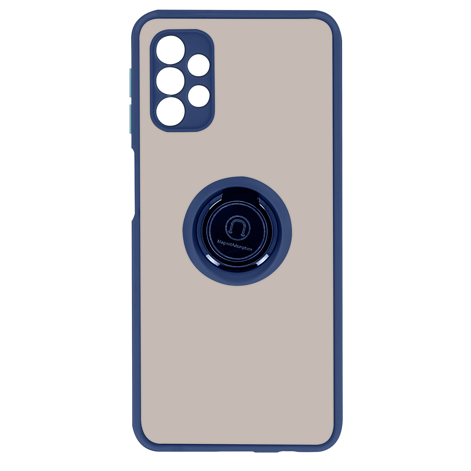 Avizar Coque pour Samsung Galaxy A32 5G Bi-matière Bague Metallique Fonction Support Bleu - Coque telephone Avizar