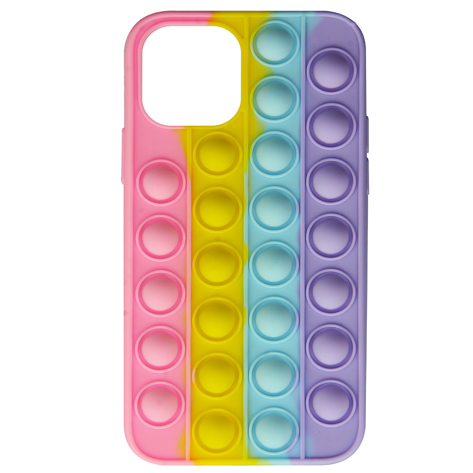 Avizar Coque pour iPhone 12 Mini Silicone Souple Anti-stress Bubble pop Fidget Toy Multicolore - Coque telephone Avizar