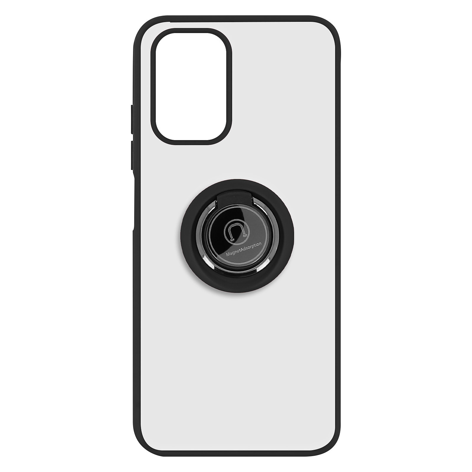 Avizar Coque pour Xiaomi Redmi Note 10 / Note 10s Bi-matière Bague Metallique Support Noir - Coque telephone Avizar