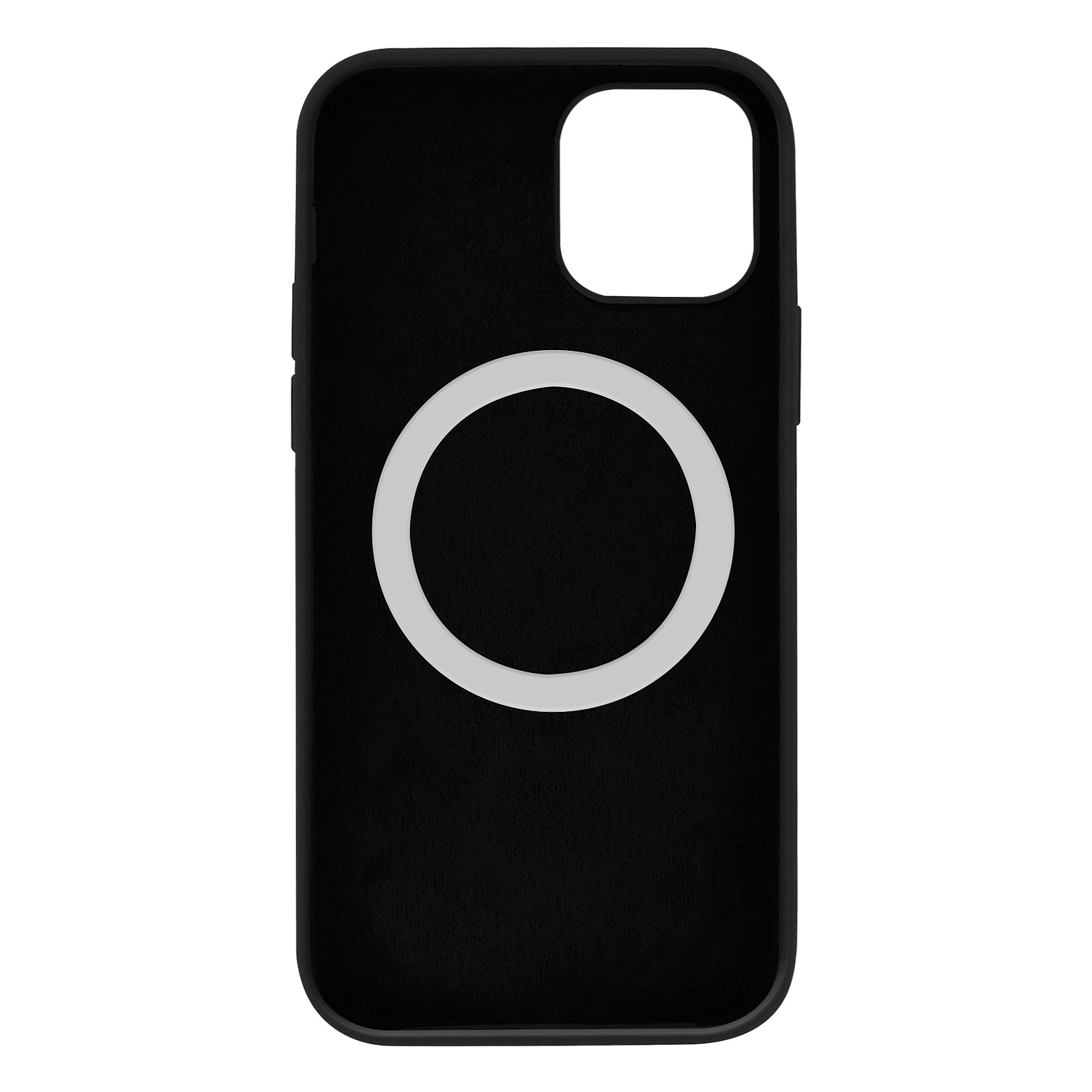 Avizar Coque pour iPhone 12 Mini Magsafe Silicone semi-rigide Anti-traces Noir - Coque telephone Avizar