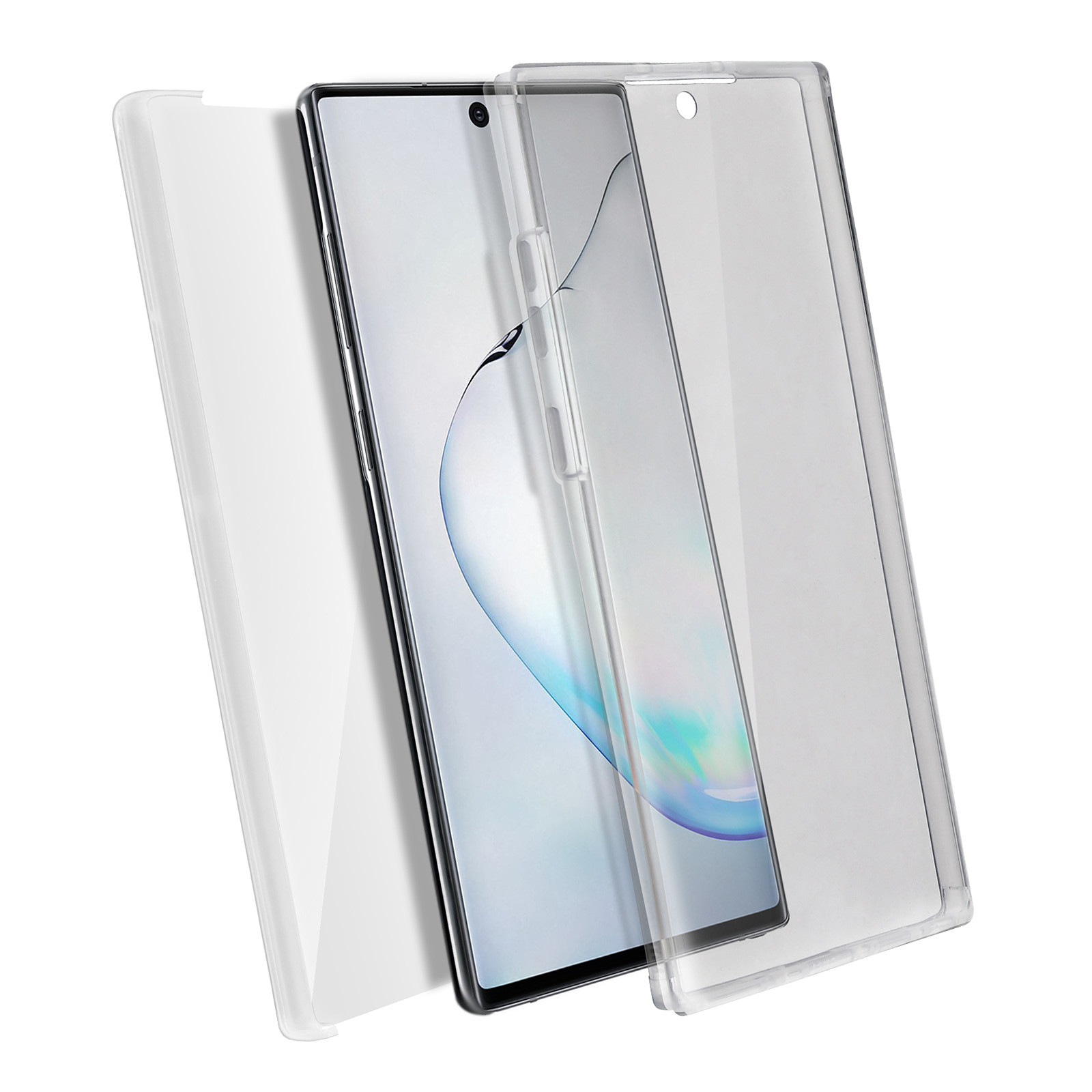 Avizar Coque Samsung Galaxy Note 10 Plus Arrière Rigide Avant Souple transparent - Coque telephone Avizar