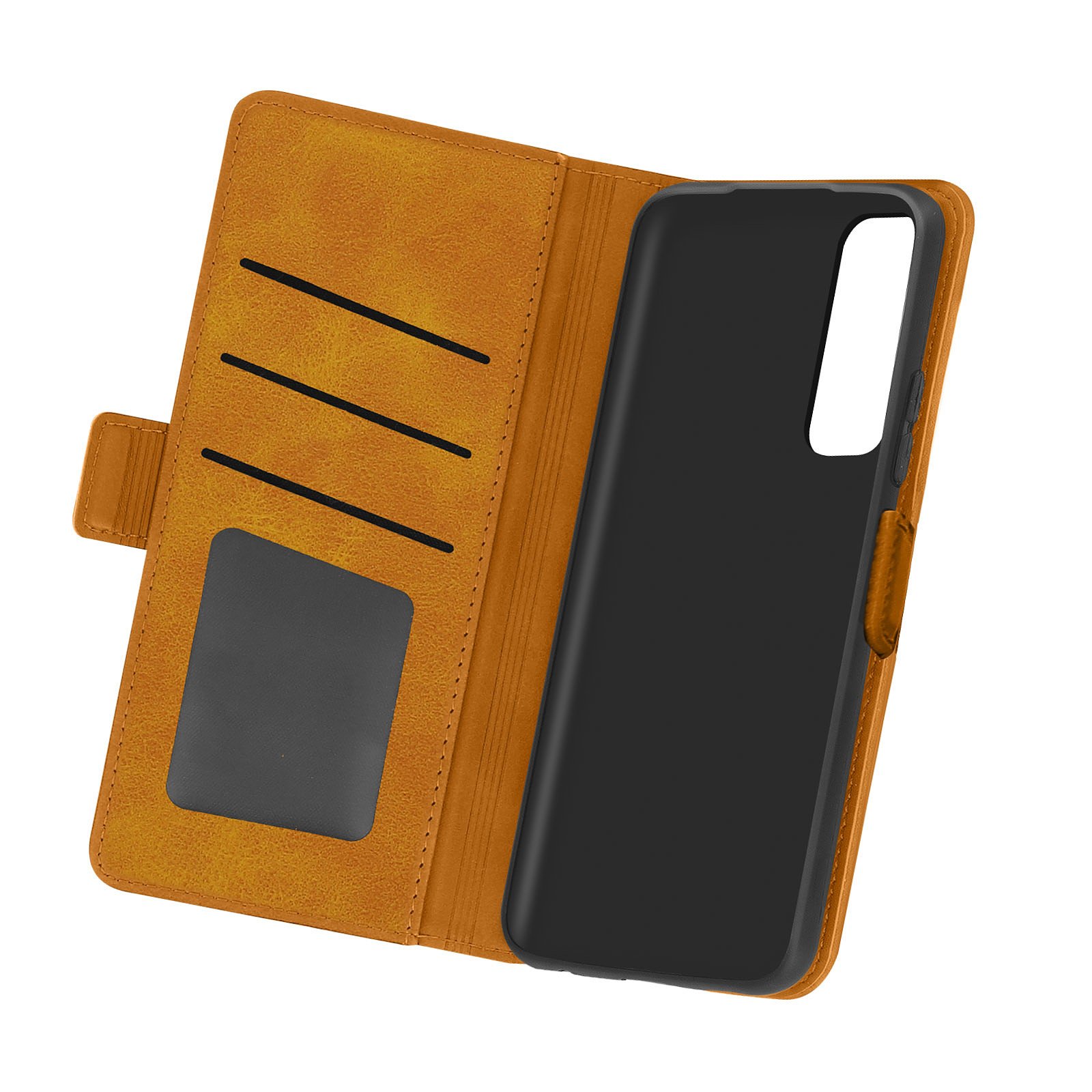 Avizar atui pour Honor 10X Lite Style Vintage avec Porte-cartes et Support Video Orange - Coque telephone Avizar