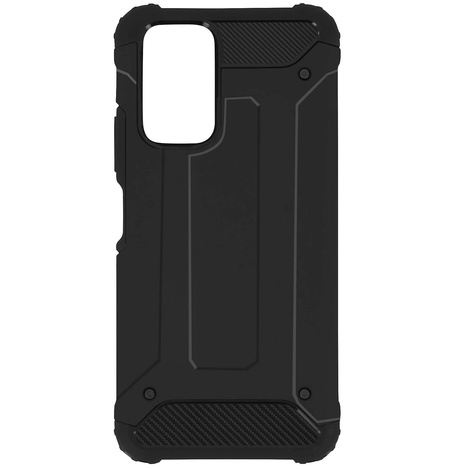 Avizar Coque pour Xiaomi Poco F3 / Xiaomi Mi 11i Design Relief Bi-matière Anti-chute Defender II Noir - Coque telephone Avizar