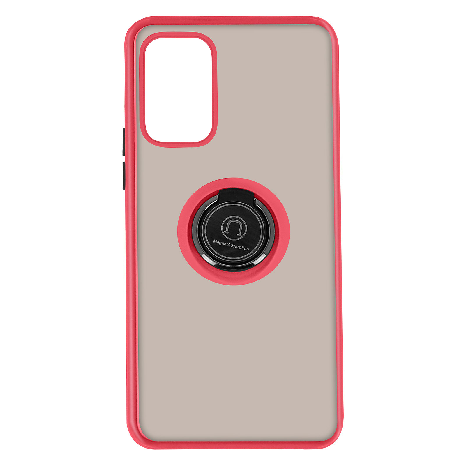 Avizar Coque pour Xiaomi Redmi 9T / Poco M3 Bi-matière Bague Metallique Fonction Support Rouge - Coque telephone Avizar