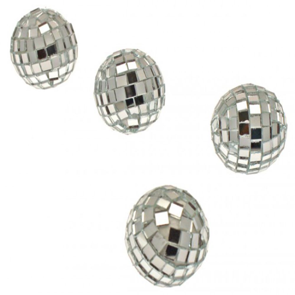 Visiodirect - Lot de 40 Mini Boules À facettes coloris Argent - 3,5 cm - Objets déco