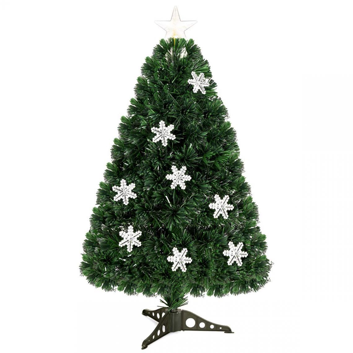 Costway - Sapin de Noël Artificiel avec Lumières LED et Pied Matériau PVC 180 cm Décoration Classique de la Fête - Sapin de Noël