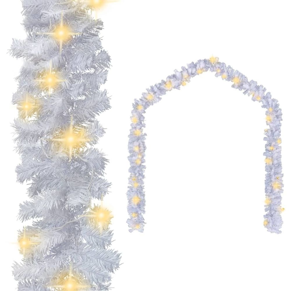 marque generique - Joli Décorations de Noël et saisonnières collection Paramaribo Guirlande de Noël avec lumières LED 5 m Blanc - Décorations de Noël