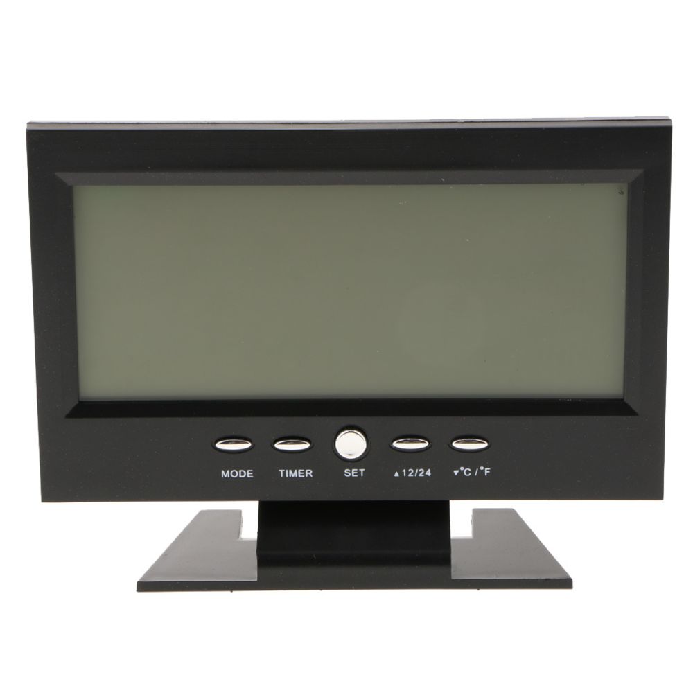 marque generique - Voice Control LCD Réveil numérique avec calendrier Température Noir - Réveil