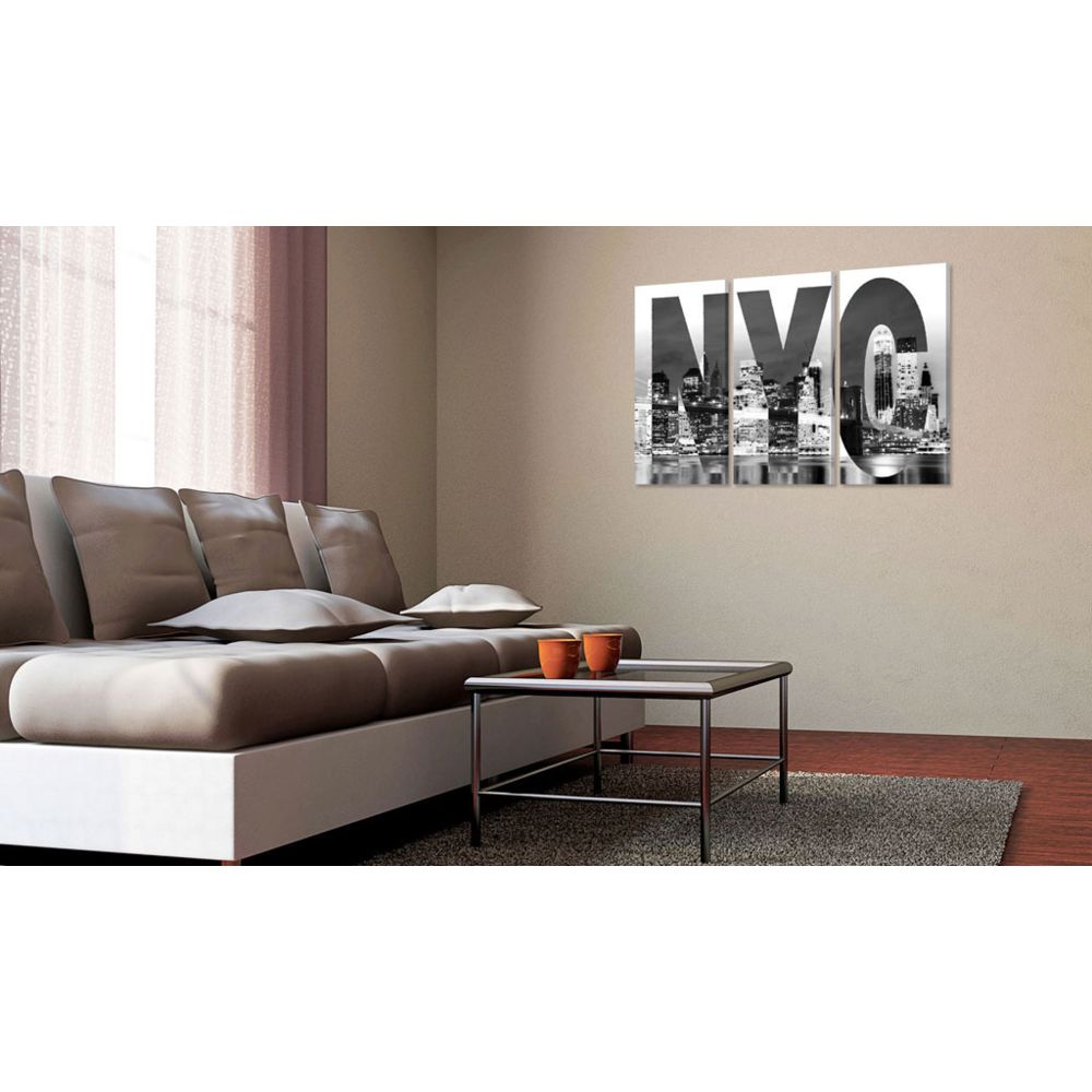 marque generique - 60x40 Tableau Contemporain New York (noir et blanc) - Tableaux, peintures
