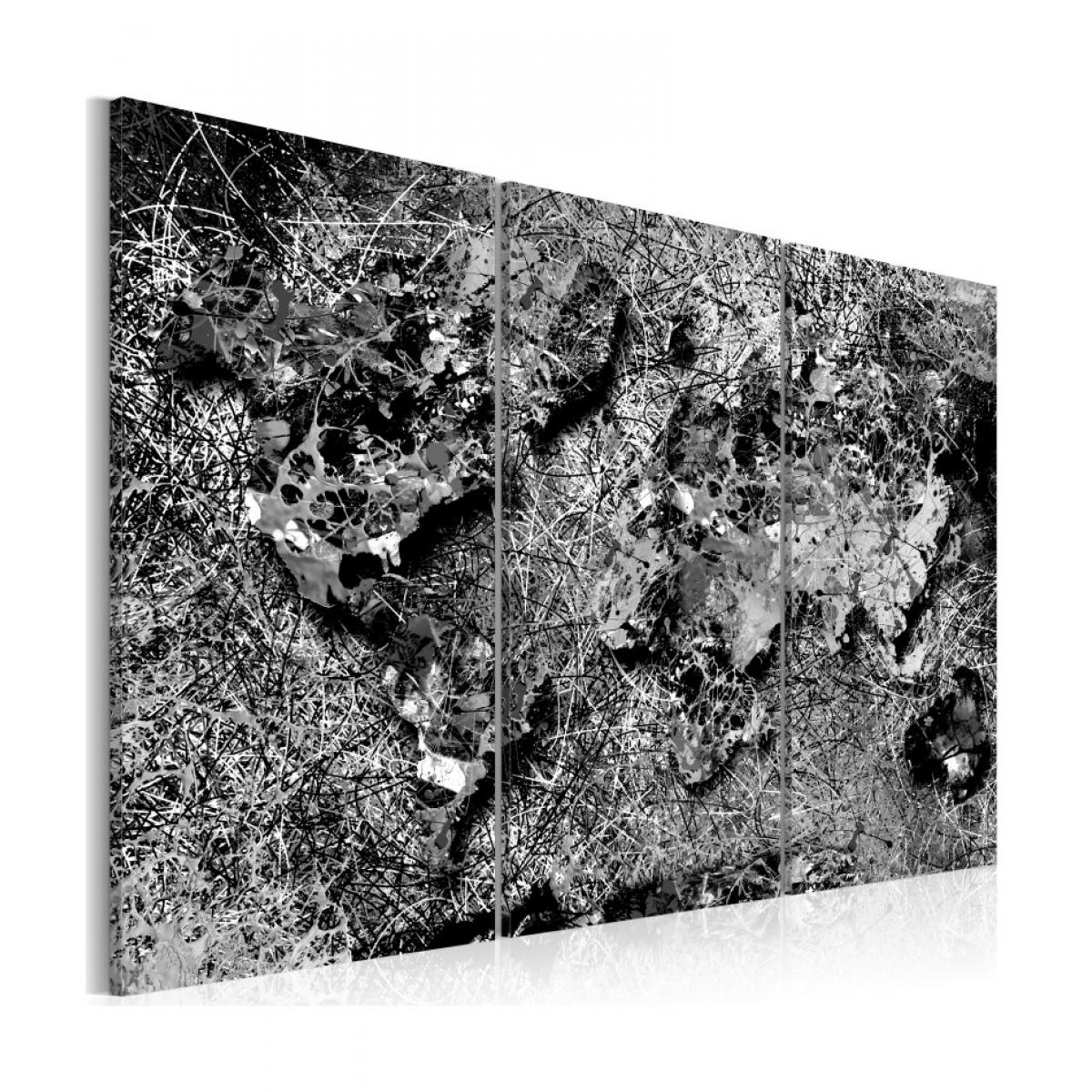 Artgeist - Tableau - World Map: Grey Thread 90x60 - Tableaux, peintures