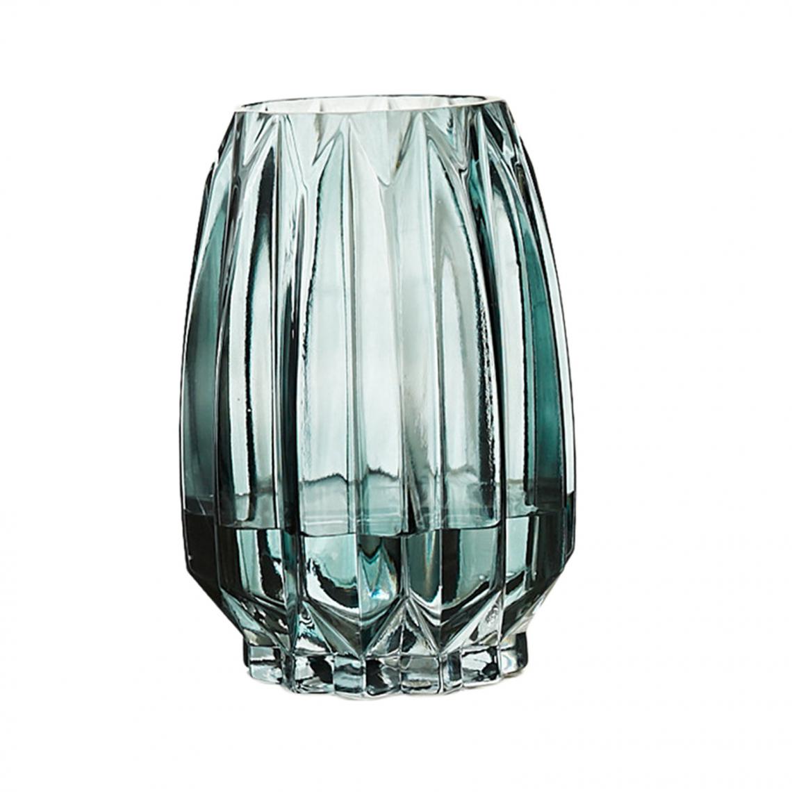 marque generique - Vase En Verre Clair Grand Vase à Fleur Hydroponique De Table D'affichage De Fleur 20cm Gris - Vases