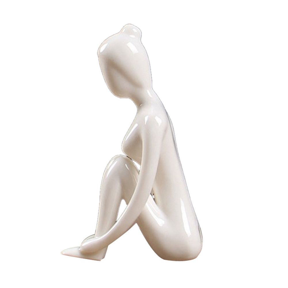 marque generique - céramique yoga figure ornement statue sculpture zen jardin maison bureau décor 11 - Objets déco
