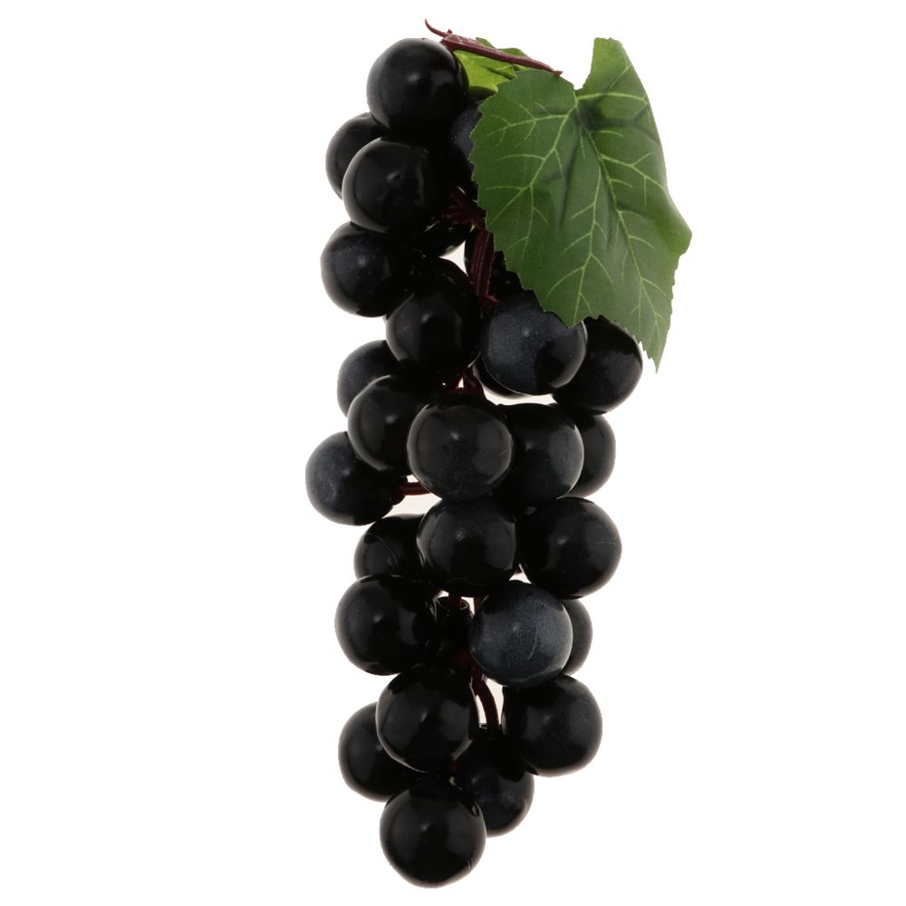 marque generique - artificielle faux raisin fruits maison armoires de cuisine afficher noir-36 raisins - Objets déco