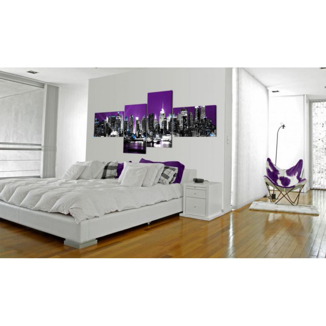 Artgeist - Tableau - New York sur le fond violet .Taille : 200x90 - Tableaux, peintures