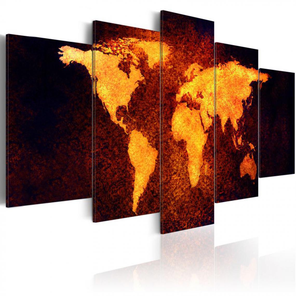Artgeist - Tableau - Carte du monde - Lave chaude .Taille : 100x50 - Tableaux, peintures